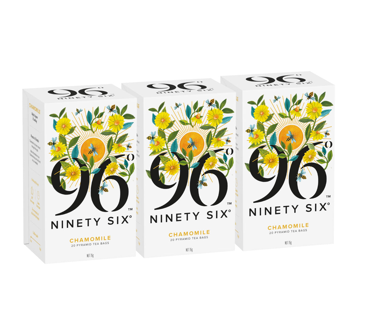 96? Chamomile ? Pack of 3 ? 20 Pyramid Tea Bags (60 Bags), Whole Flowers, Bright, Fragrant & Soothing Herbal Tea, Caffeine-Free, Individually Wrapped
