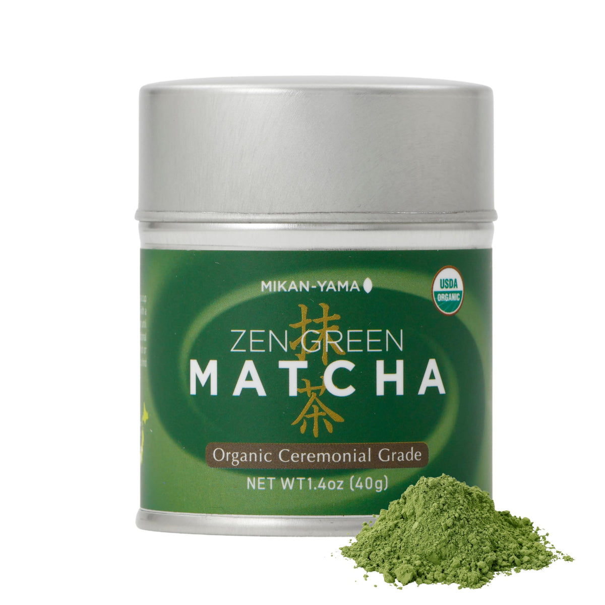 MIKAN?YAMA ZEN GREEN MATCHA (1.41oz (Pack of 1) Tin, Ceremonial Grade)