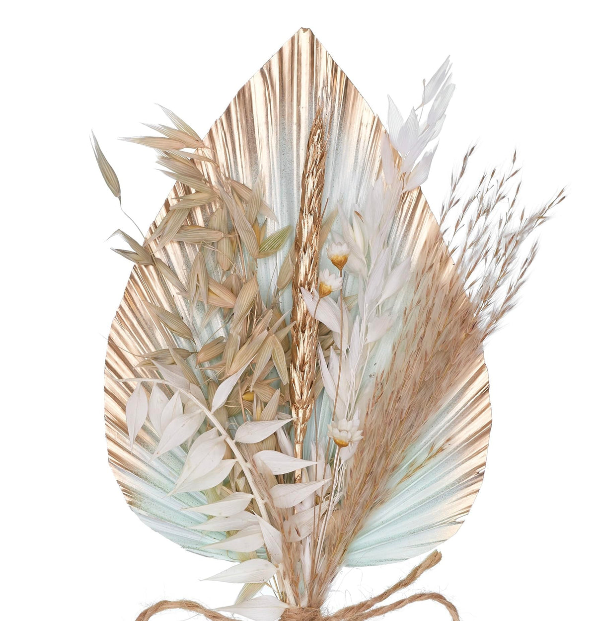 The Baked Studio - Dried Flowers For Cakes Decoration And Crafts With A Sage & Gold Ombre Palm Spear (Sage & Gold)