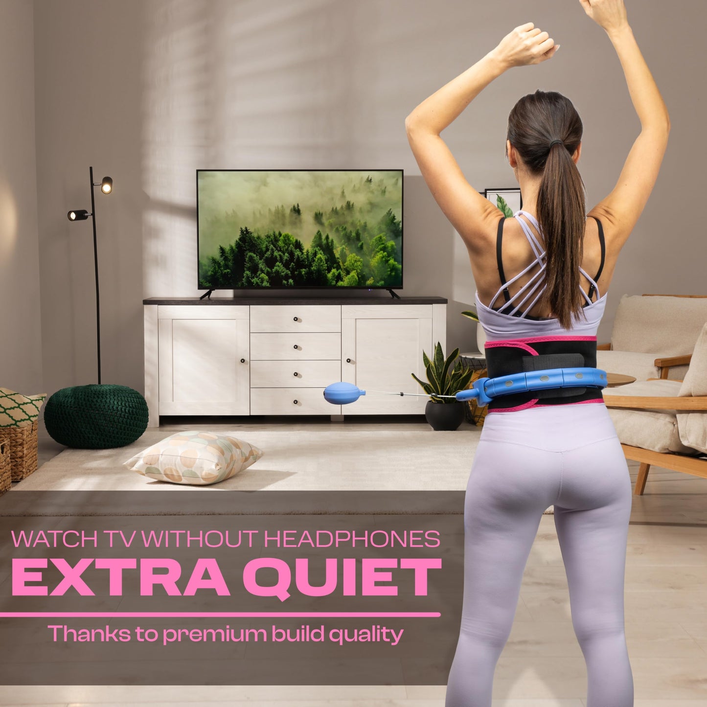 WELLRELAXX Weighted Hula Hoop for Adults includes Waist Slimmer Belt | Quiet | Circumference up to 113 cm (44.5 in) | Smart Hula Hoop with Weight Ball