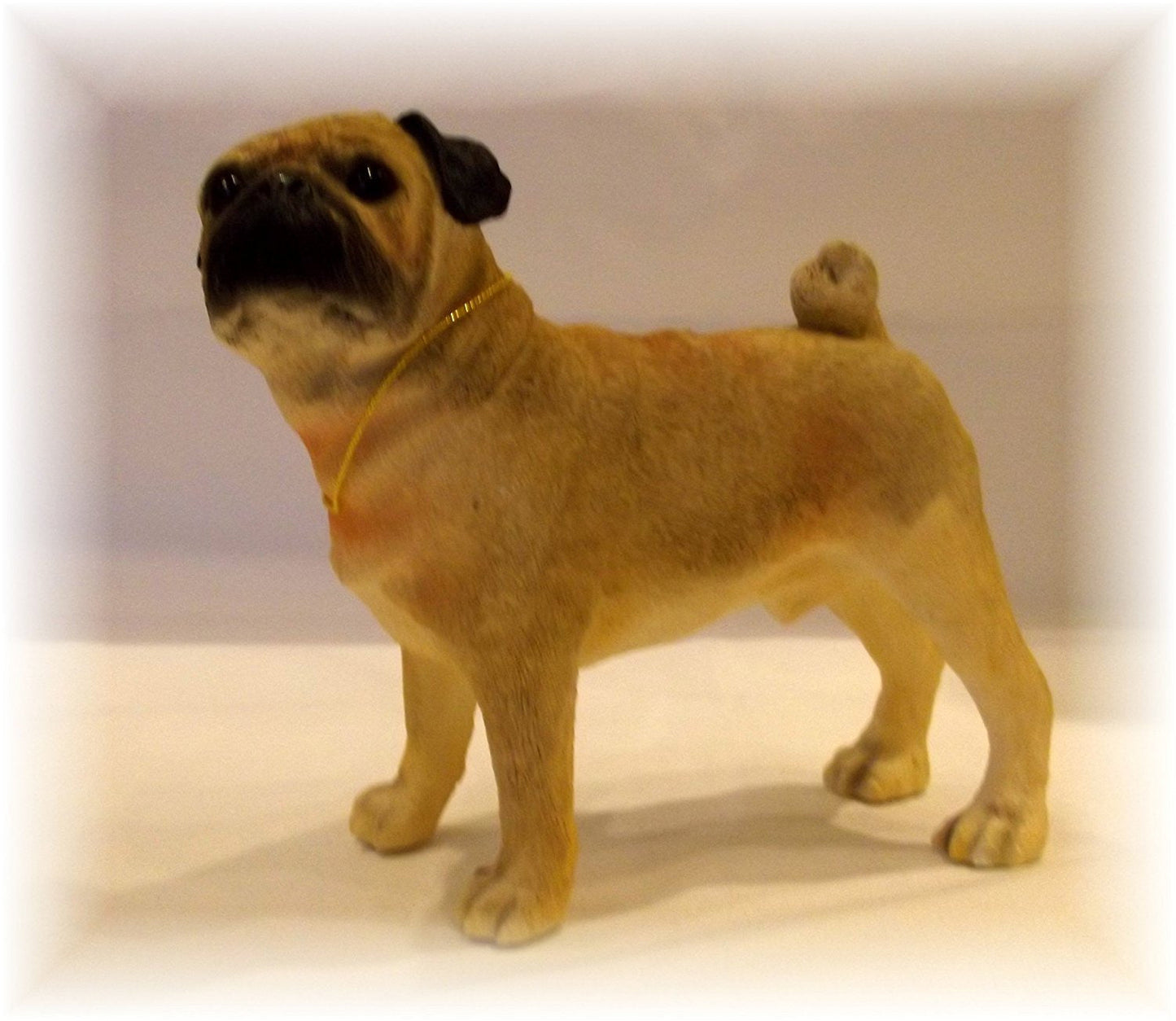 Leonardo Collection Pug Fawn Ornament Dog, Stone, Tan