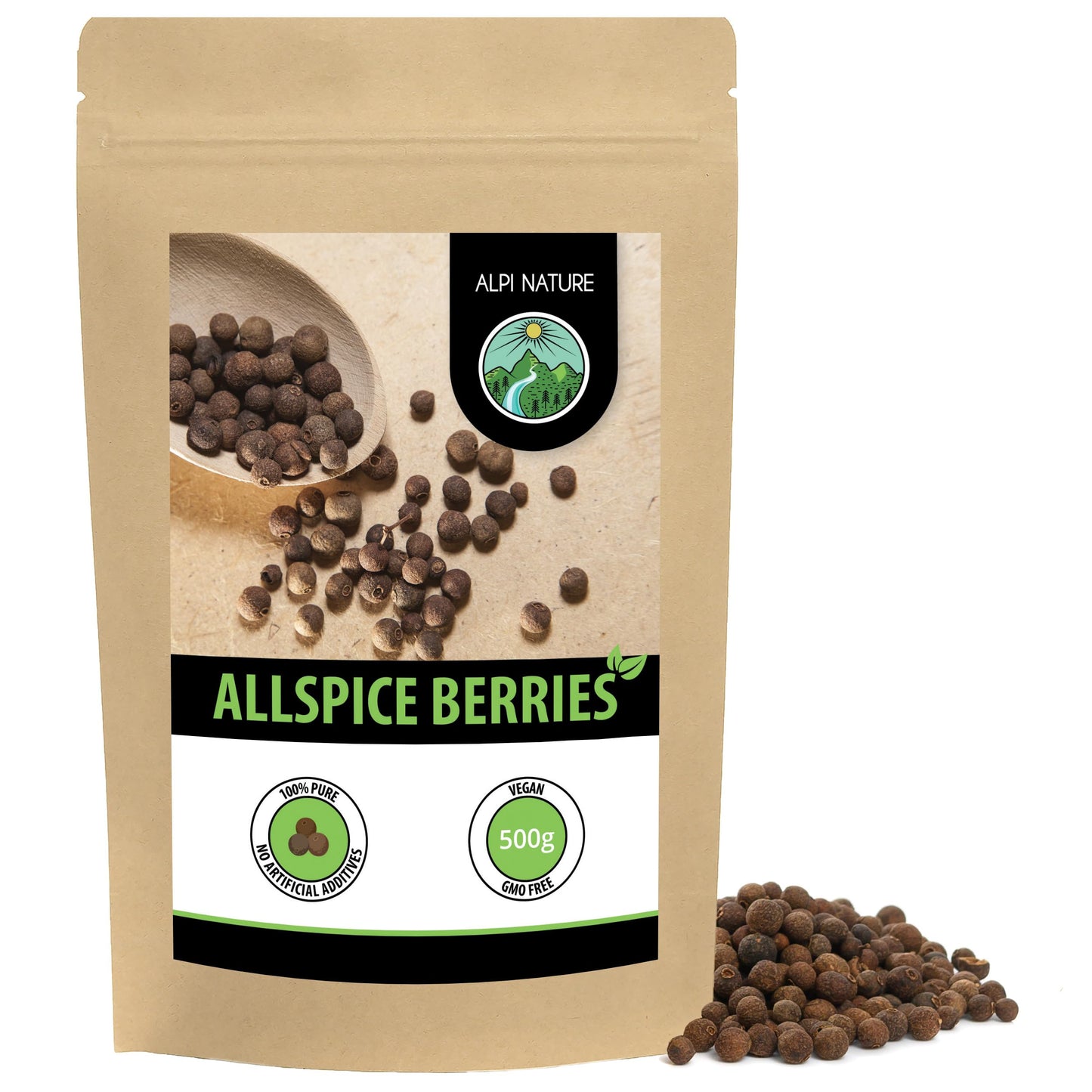 Alpi Nature Allspice Berries Whole 500g 1.1 lb, Whole Allspice Berries for Cooking and Pickling