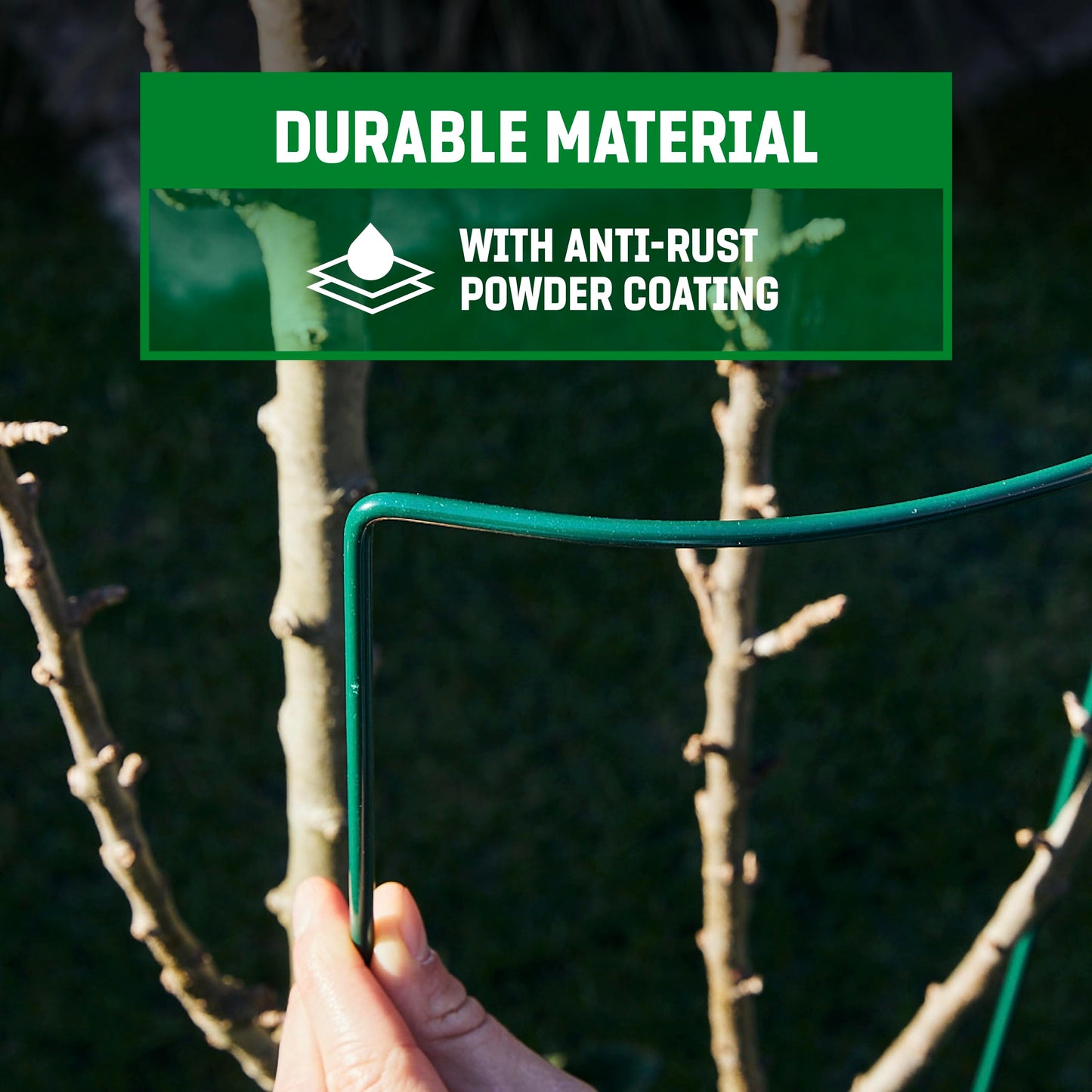 GardenGloss Shrub Supports (5 pcs) - Semicircular 100cm x 40cm - Dark Green Coated Steel Plant Support