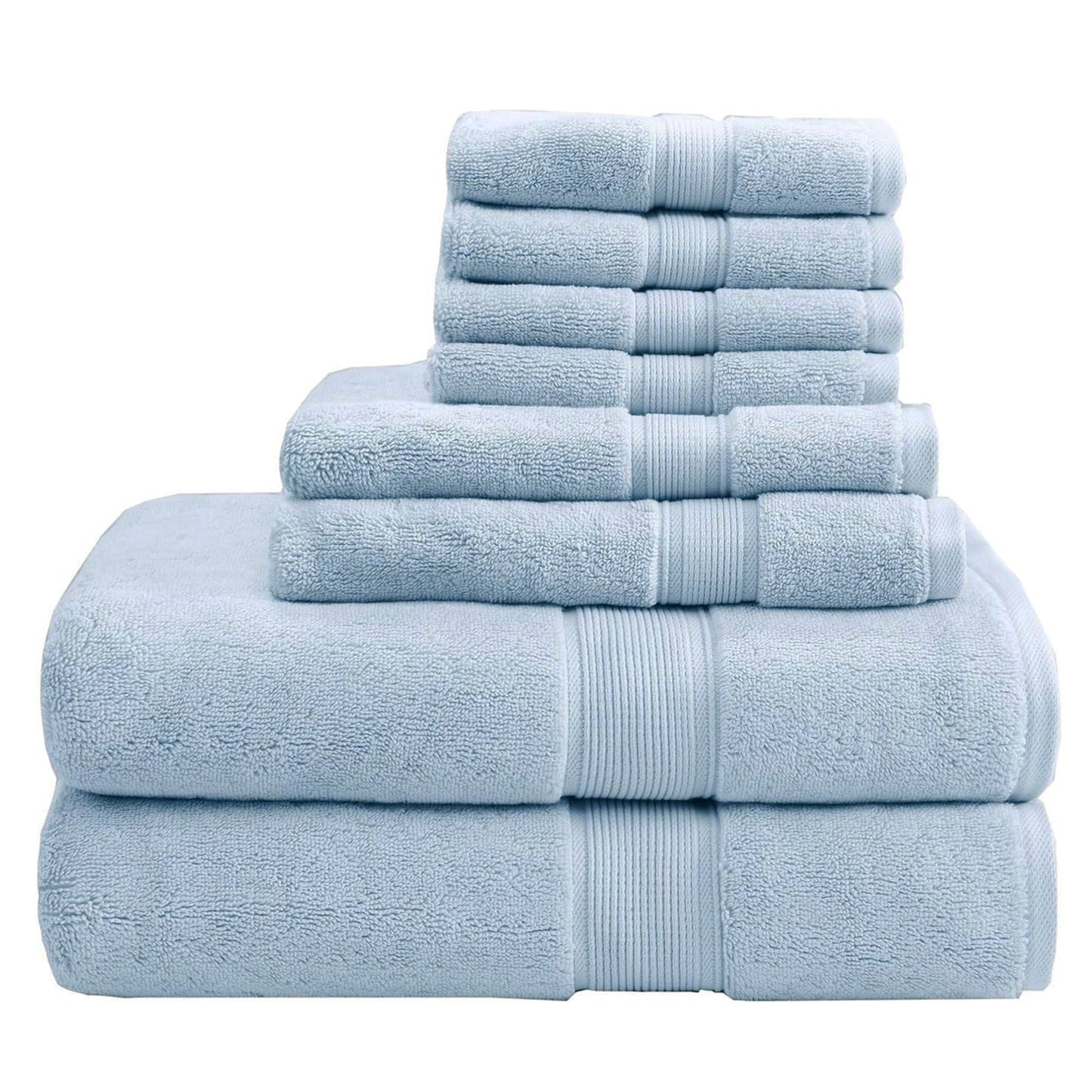 Madison Park Signature 800GSM 100% Cotton Luxury Turkish Bathroom Towel Set, Oversized Linen Cotton Bath Towel Set, 8-Piece Include 2 Bath Towels, 2