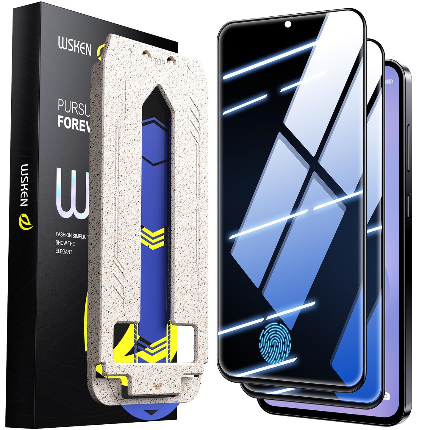 WSKEN for Samsung Galaxy S25 FE Privacy Screen Protector - [Auto Dust-Elimination] [24?Anti Spy] Full Coverage 9H+ Hardness Tempered Glass