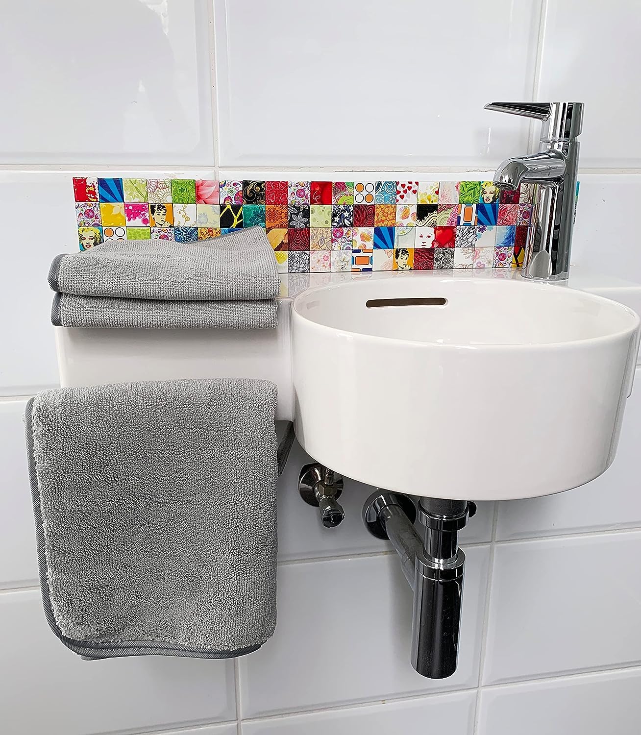 Glart 49M4G premium quality absorbent microfibre hand towels. Easily dries skin and hair just by dabbing. Set of 6, colour: grey