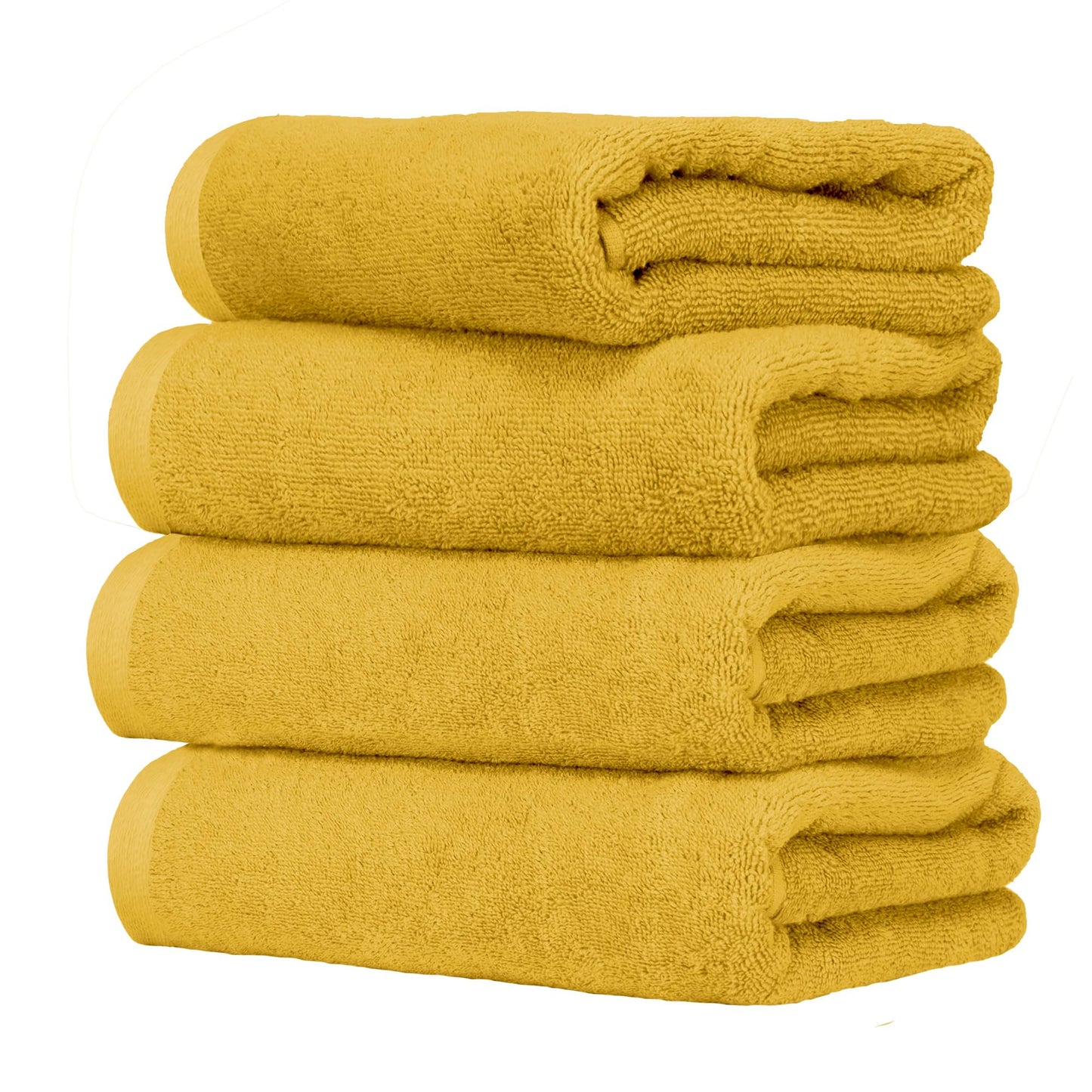 Ruggeri 4 Piece Guest Towel Set, 40x50 cm, Soft Cotton, Yellow