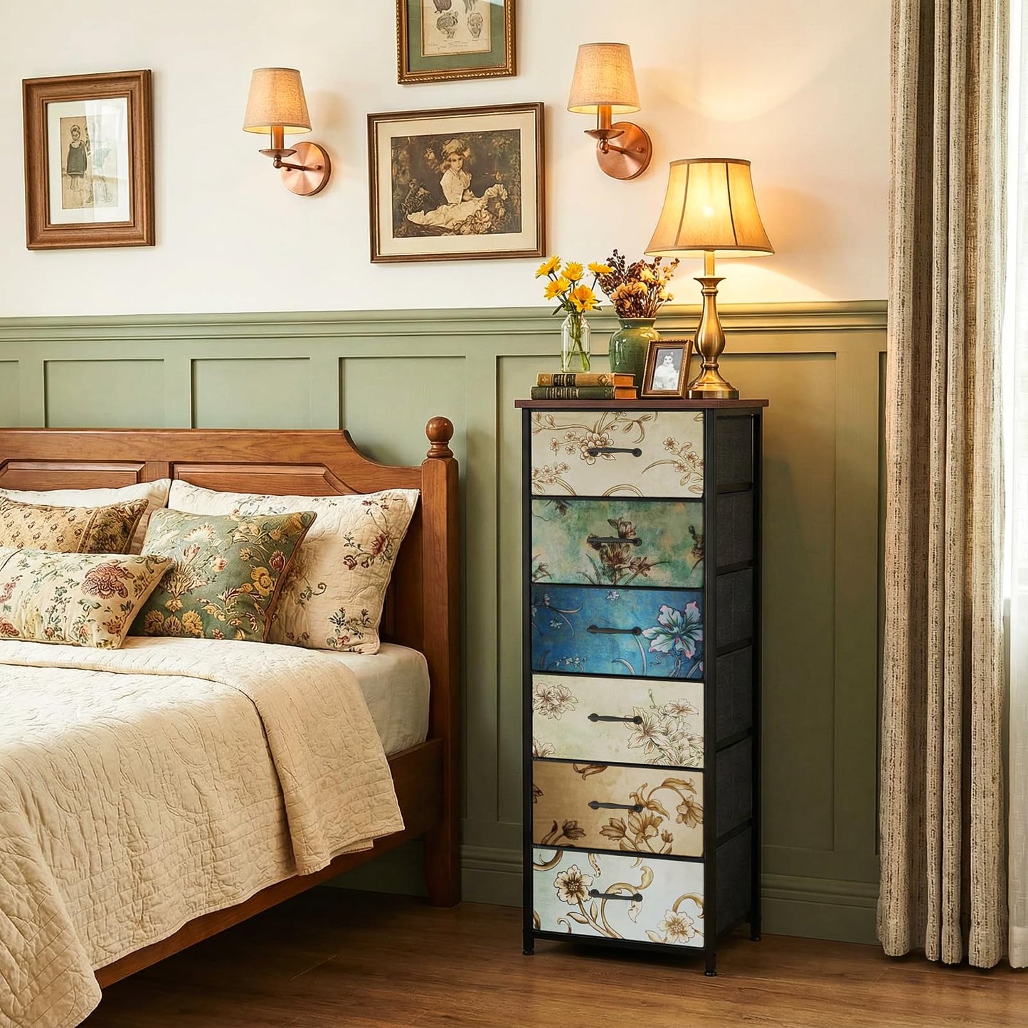LNZHAO 6 Drawer Tall Chest of Drawers Bedroom