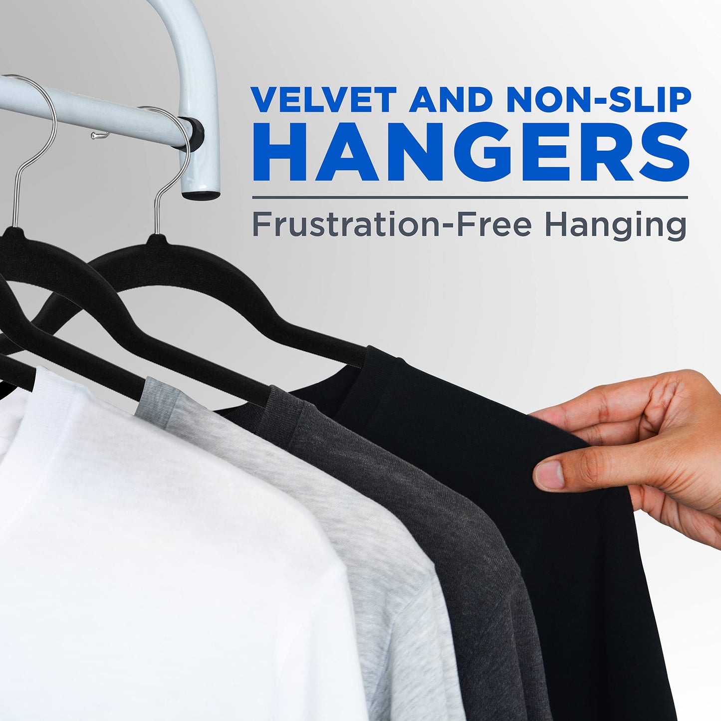 SereneLife Velvet Hangers, Heavy Duty Coat Hangers for Clothes, Non-Slip & Space-Saving, with 360 Swivel Hook, Ultra-Thin, Strong & Stylish, 100