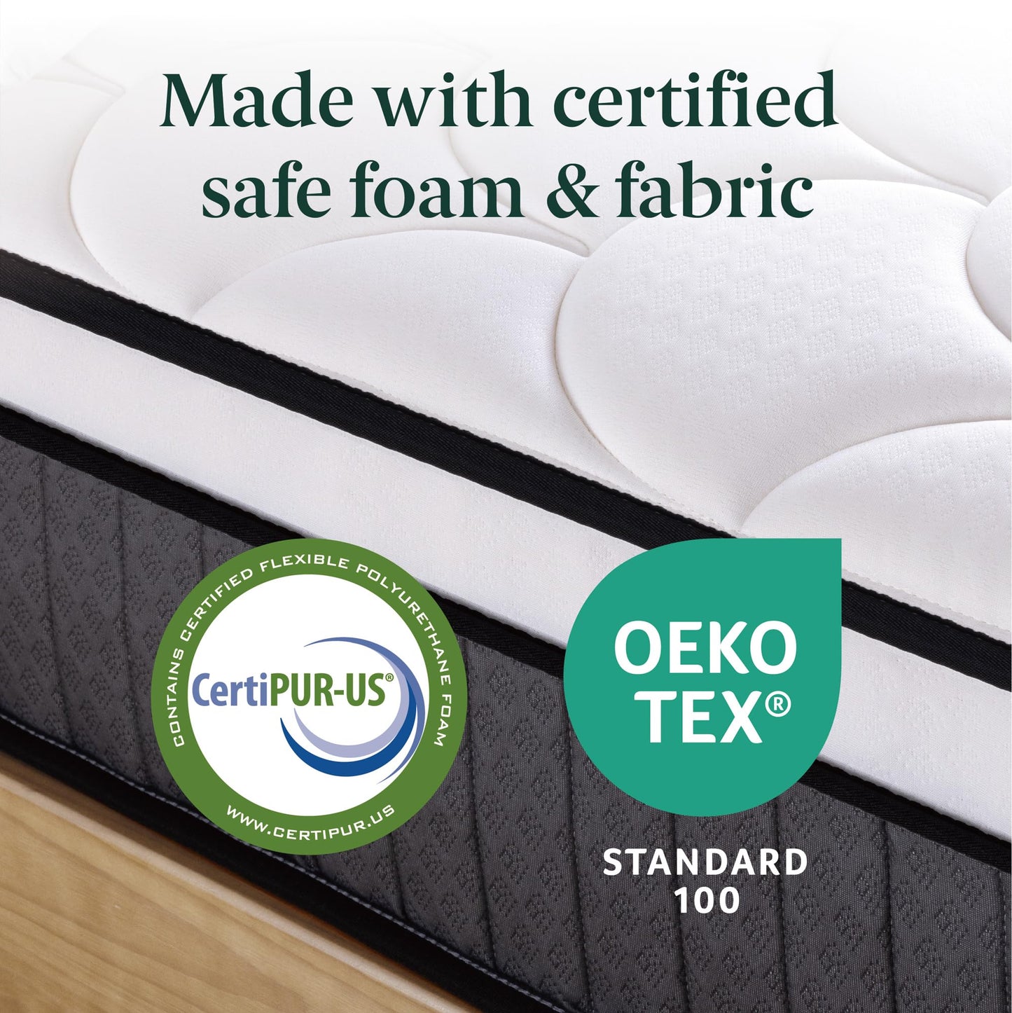 Zinus Single Mattress - Pocket Spring & Memory Foam Mattress - 90x190cm/3x6.2ft - Height 25cm/10in - Medium Firmness - Skin-friendly Hybrid Mattress -