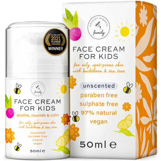 Gentle Face Cream Moisturizer for Kids and Preteens ? Nourishing and Calming for All Skin Types ? Natural ingredients - Hyaluronic Acid and Vitamin E