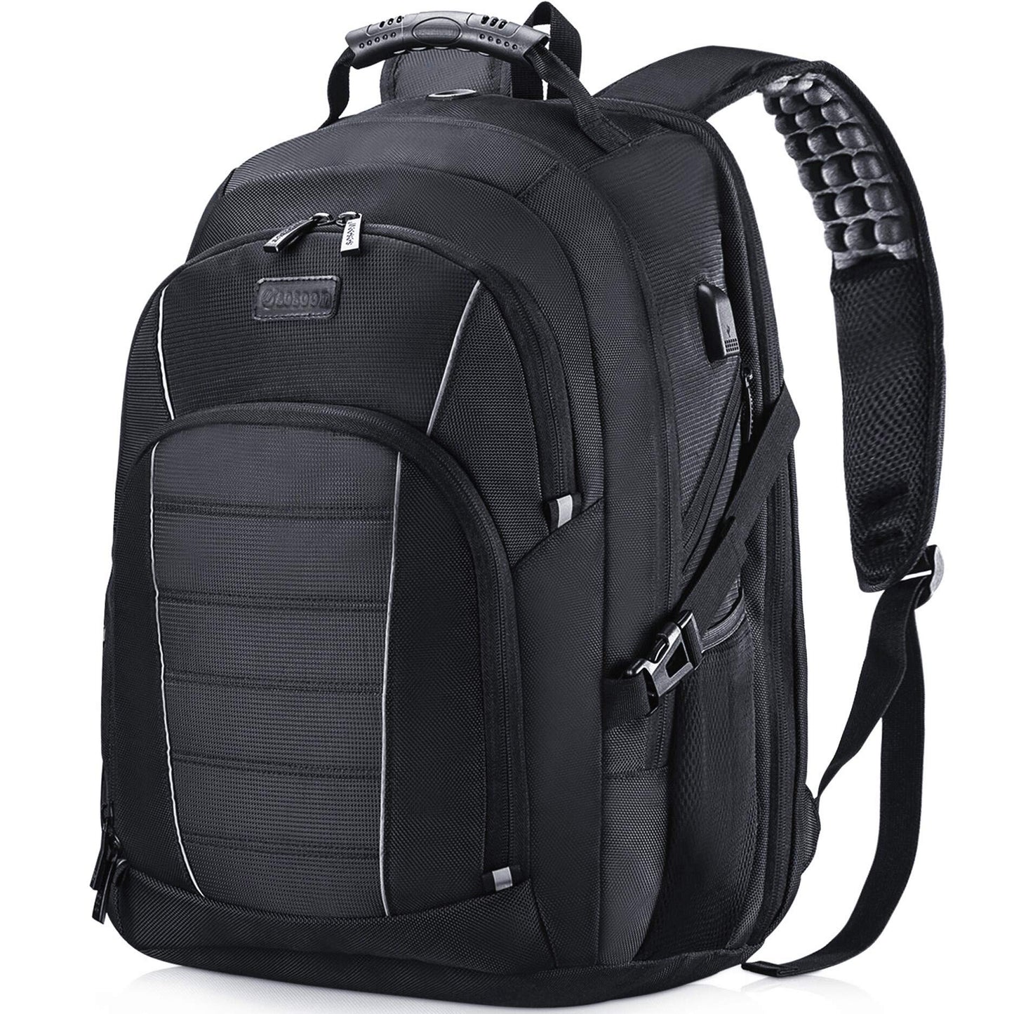 Laptop Backpack, Extra Large 17 Inch Business Travel Rucksack with USB Charging Port Earphone Hole, Durable Water Resistant Work Computer Backpack