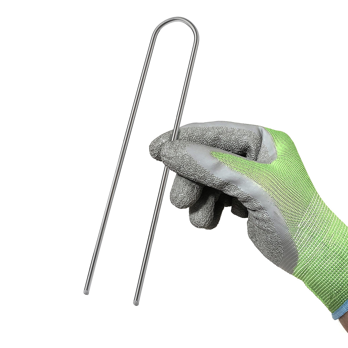 GardenMate Pack of 400 x 200mm multi-purpose steel Garden Securing Pegs - Ideal for hard floors - Made of 3.8mm thick galvanised steel wire