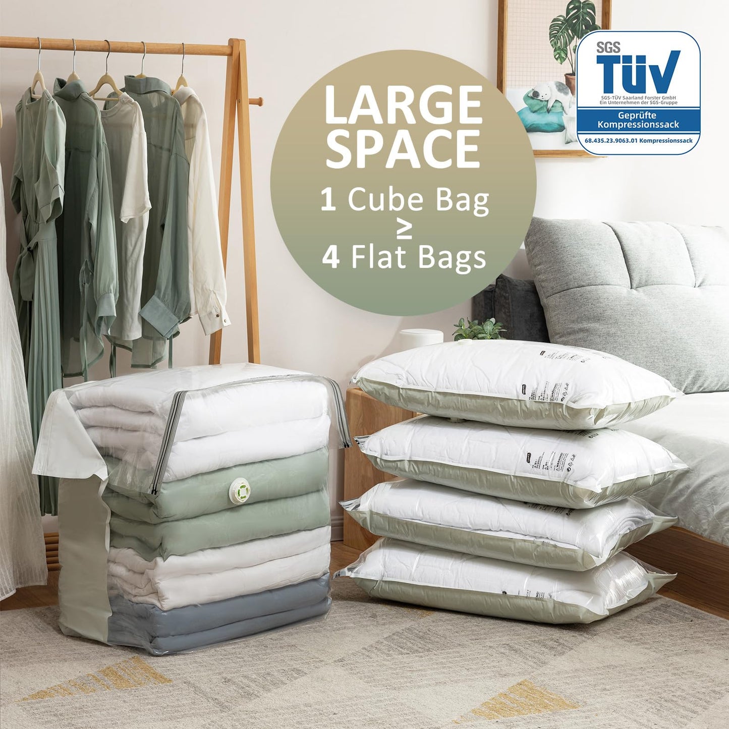 TAILI Extra Large Vacuum Storage Bags Cube 4 Super Jumbo(100×70×44×44 CM)