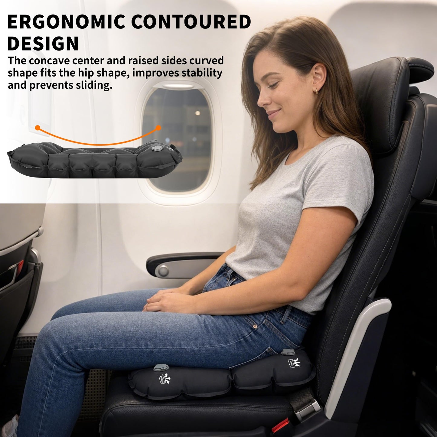 EULANT Thickened Non-slip Inflatable Stadium Seat Cushion,Blow Up Pillow