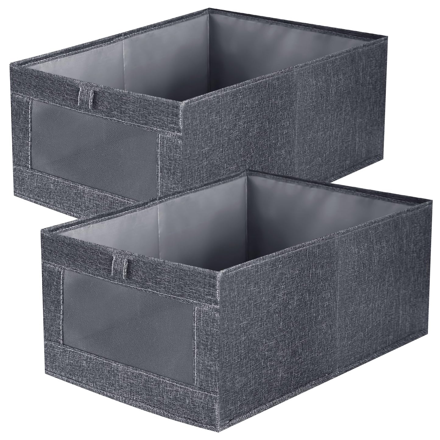 Niviy Clothes Storage Boxes 2 Pack, Foldable Fabric Wardrobe Organiser