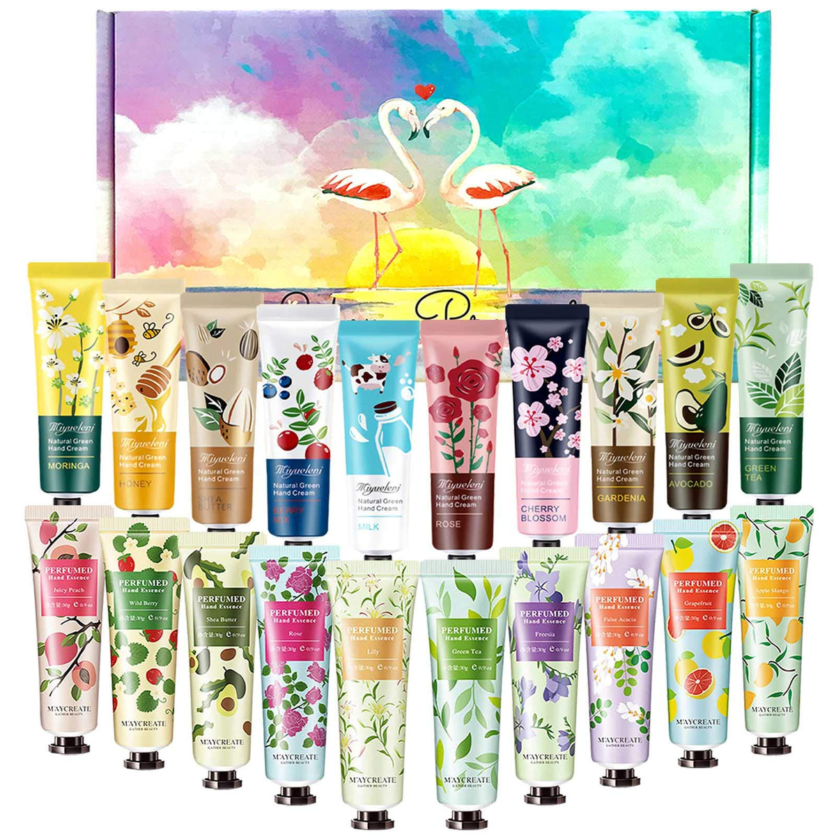 SmoBea Plant Fragrance Hand Cream, 20 x 30ml Mini Hand Cream Gift Set, Daily Moisturising Hand Cream Working Hands, Deeply Hydrating & Nourishing
