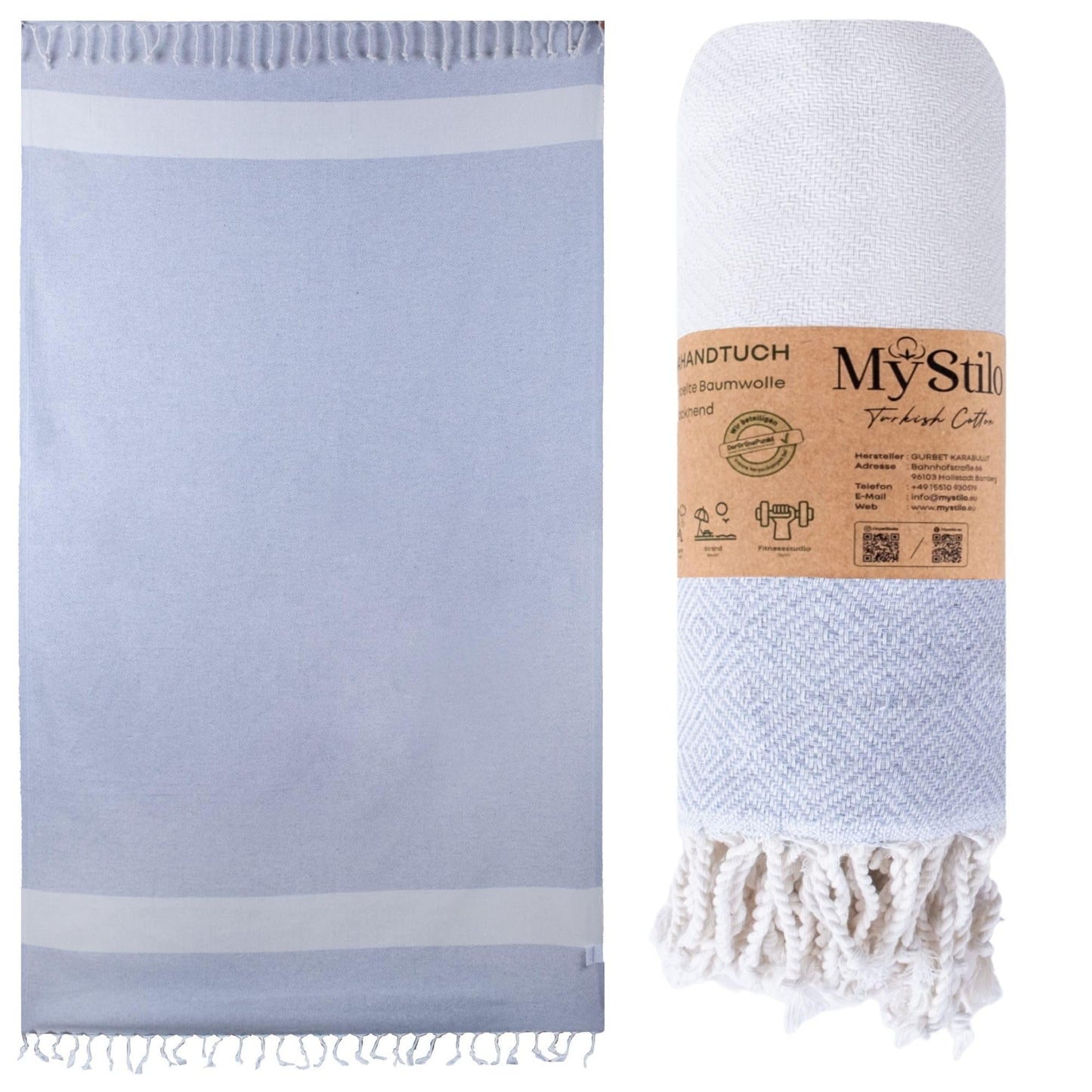 MyStilo 100% Recycled Cotton Hammam Towel (Silver Grey)