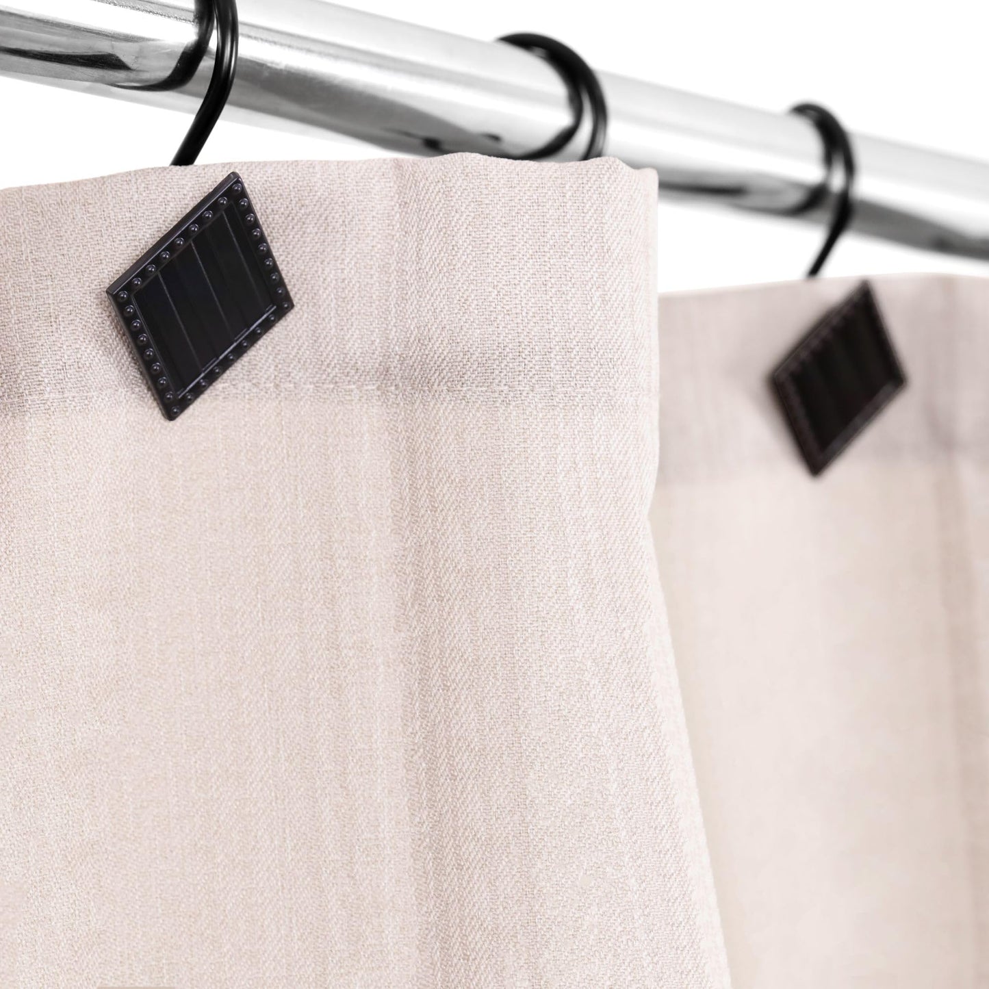 Matte Black Shower Curtain Hooks: Rust Proof Metal Curtain Rings, 12Pcs