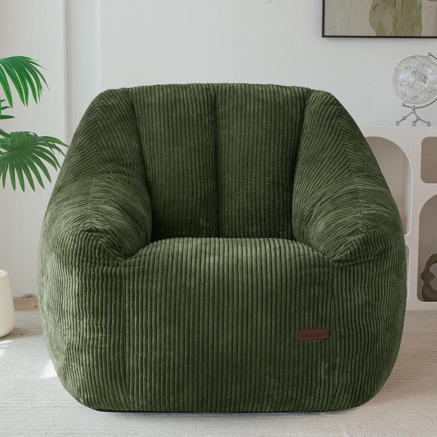 MAXYOYO Bean Bag Chair for Adults or Children, Soft Floor Single with Filling, Comfy Bean Bag Sofa with Back Support, Accent Chair