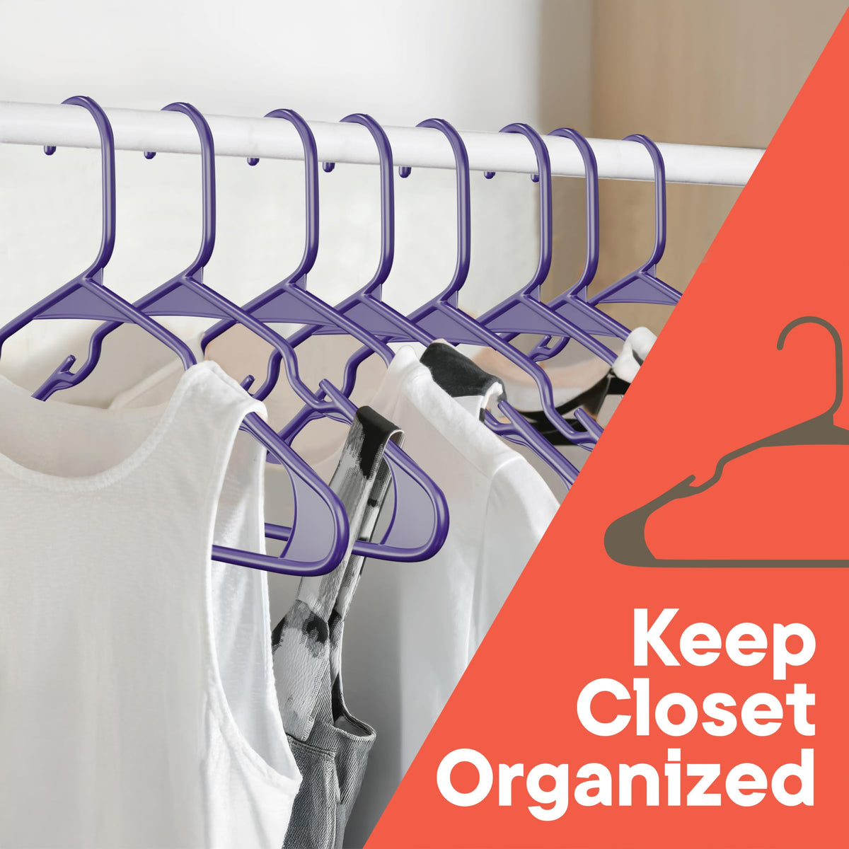 Campior Premium Clothes Hangers – Space-Saving Slim Design, Lightweight and Durable Plastic with Smart Shoulder Grooves