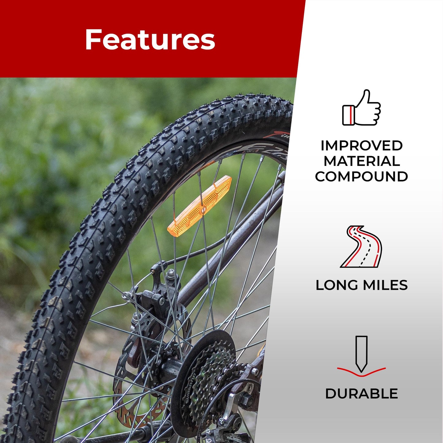 Fincci 27.5 MTB Tyres 27.5 x 2.10 | Foldable Set with 2x Inner Tubes Presta | 30 TPI | Bicycle tires 54-584| For Mountain, Electric & Hybrid Bikes,