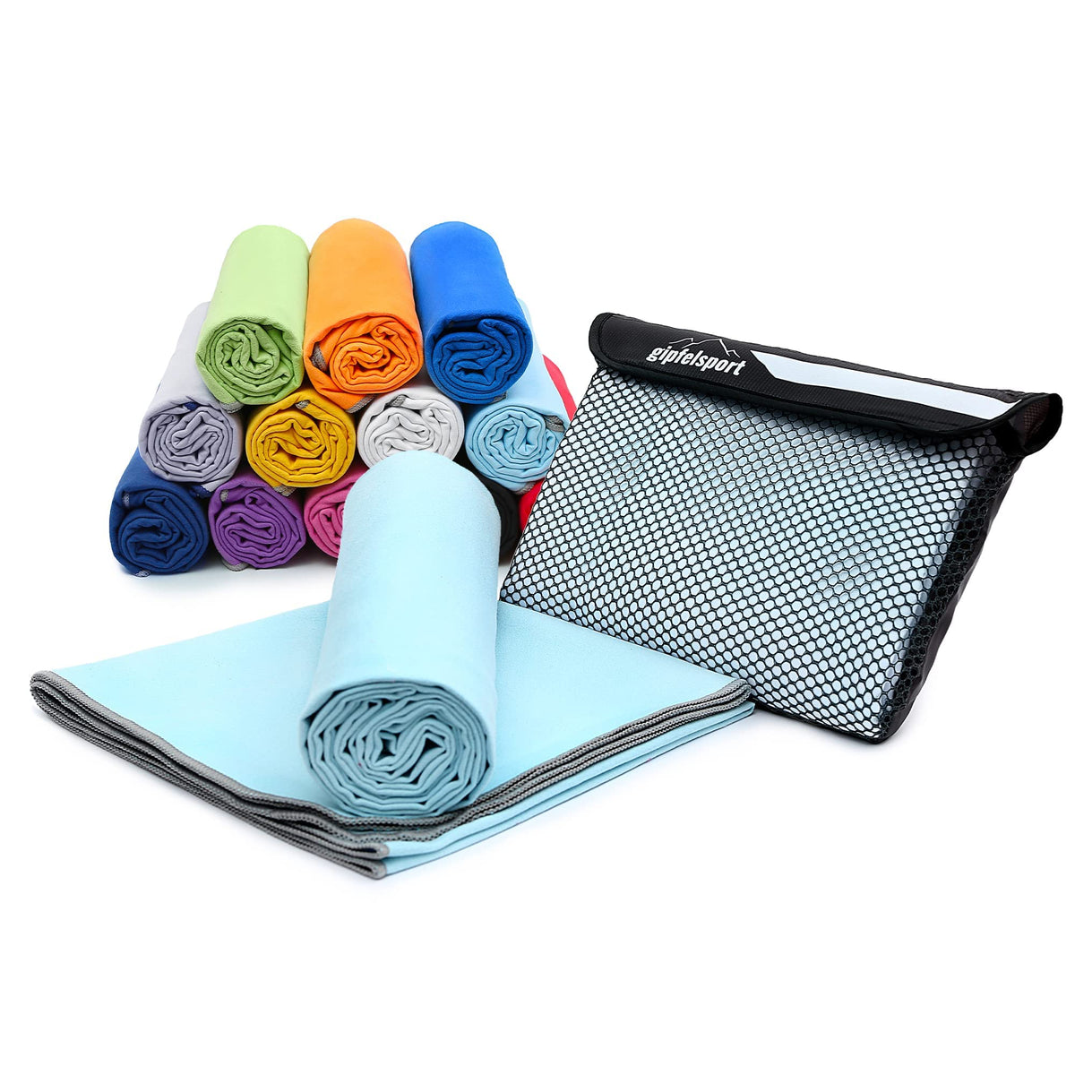gipfelsport Microfibre Towel 1x XL(180x80cm) Light blue