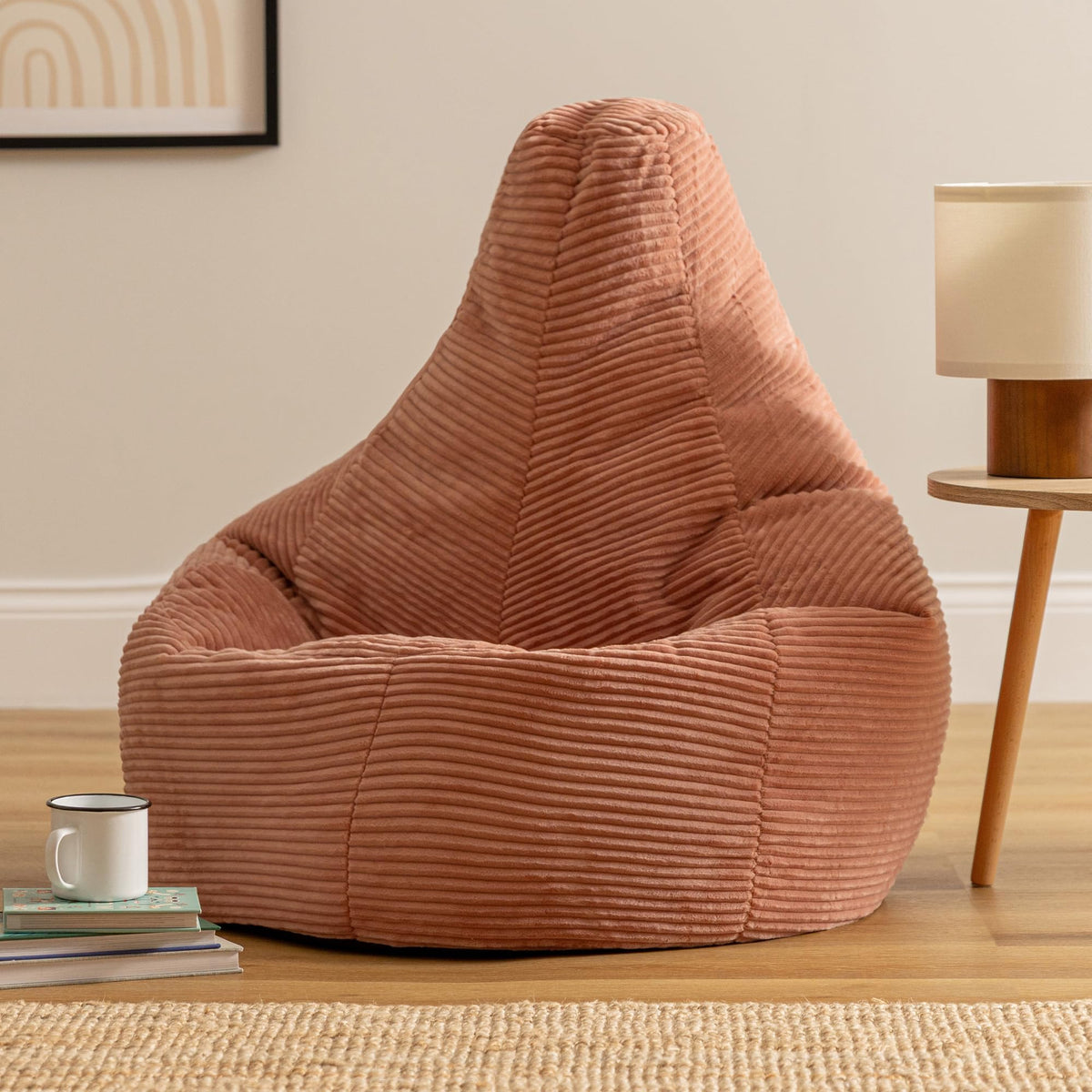 icon Dalton Cord Bean Bag with Filling Included, Set of 2, Pink