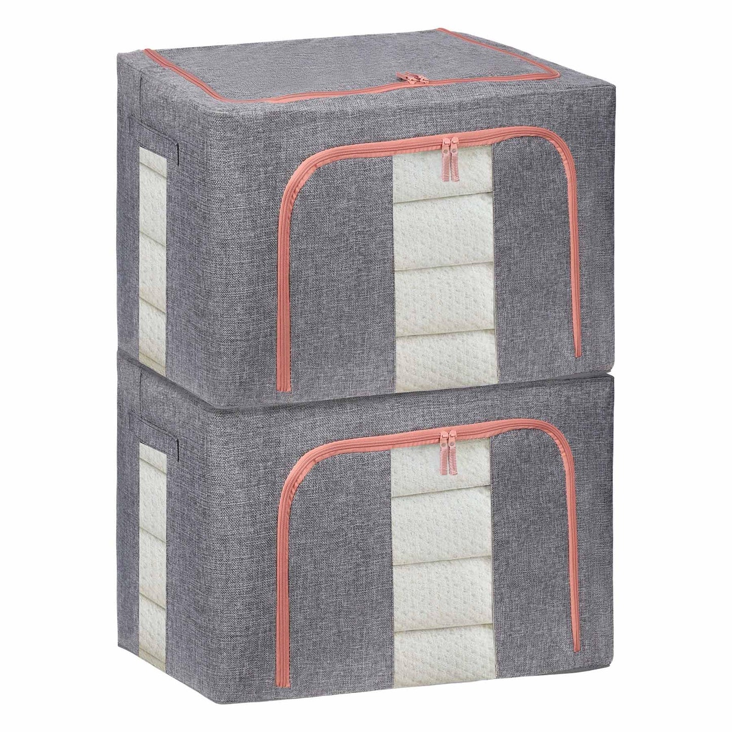 DAWNTREES Collapsible Storage Boxes, Storage Boxes for Clothes,Grey