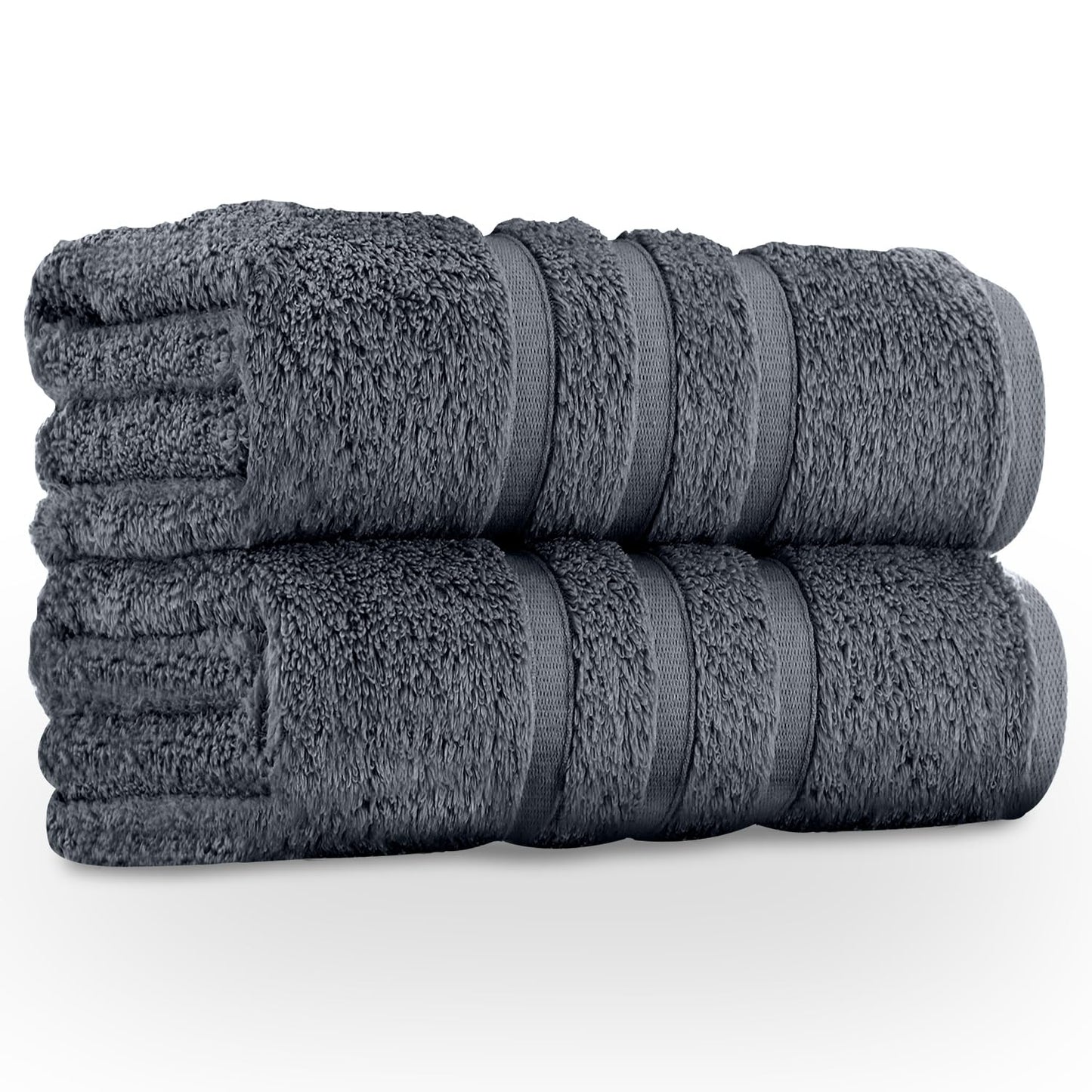 GC GAVENO CAVAILIA Large Bath Sheet 2 Pack - 100% Egyptian Cotton - Highly Absorbent & Quick Dry Extra Large Towels - Easycare & Durable - Charcoal