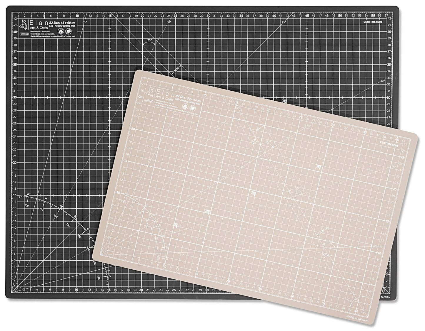 Elan A0 Cutting Mat Black and Taupe, 5-Ply Hobby Board for Crafts 120X90 CM, Extra Large Self Healing Cutting Mat A0, Extra Large Craft Board Black