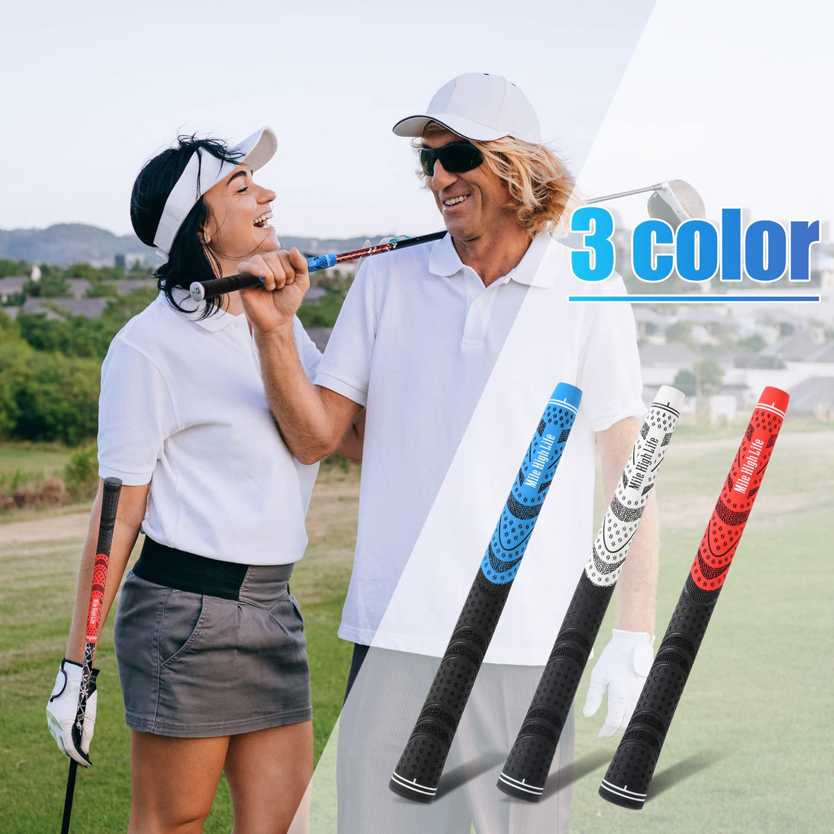 Mile High Life | Avid Golf Club Grips | 3, 13 Pc Set Bundle Golf Grips | Multi-Compound Rubber Golf Grip | Standard Midsize Jumbo(Red-13