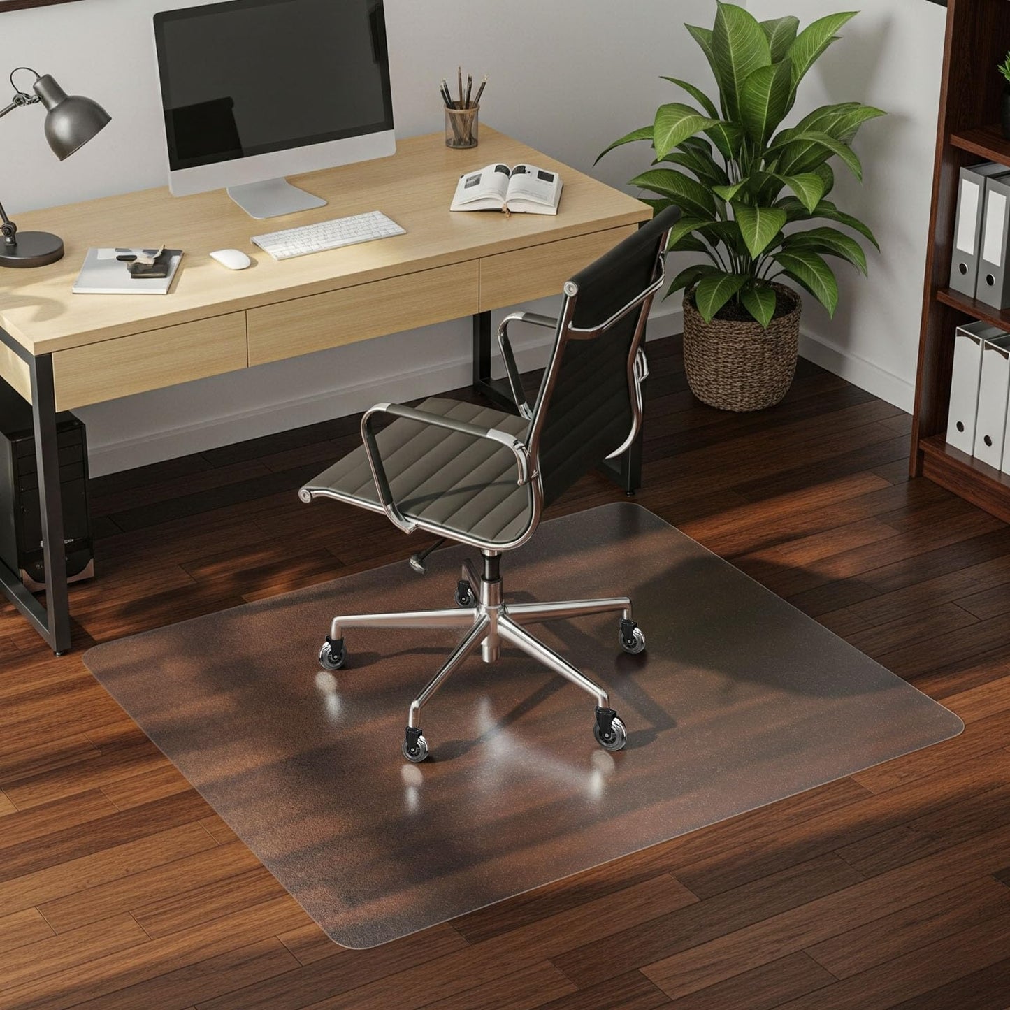 COSYLAND Heavy Duty Under Desk Rug for Rolling Chair – Anti-Slip Frosted Mat for Office Chair on Hardwood Floor, Home Office Floor Protector