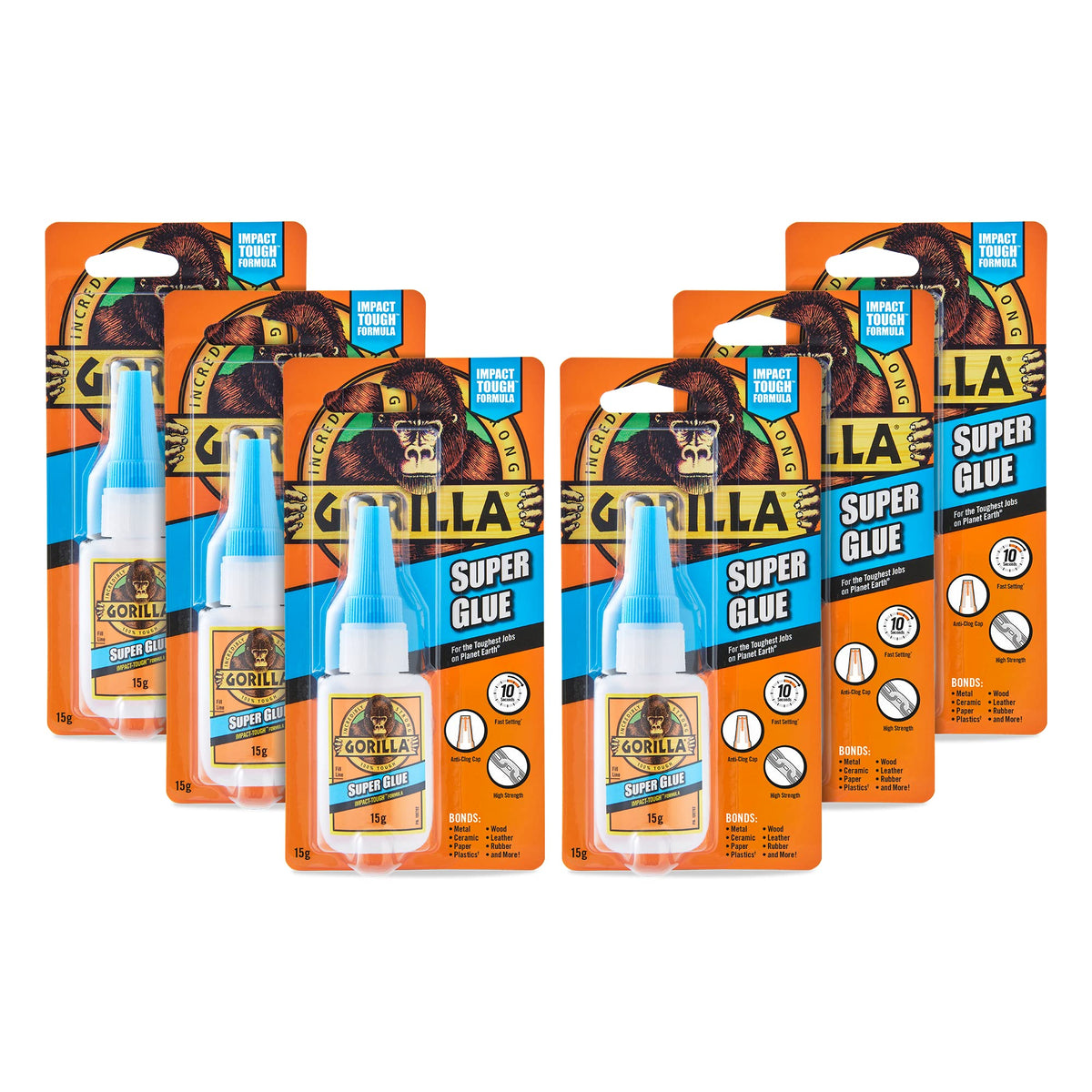 Gorilla Super Glue 15g (6 Pack)