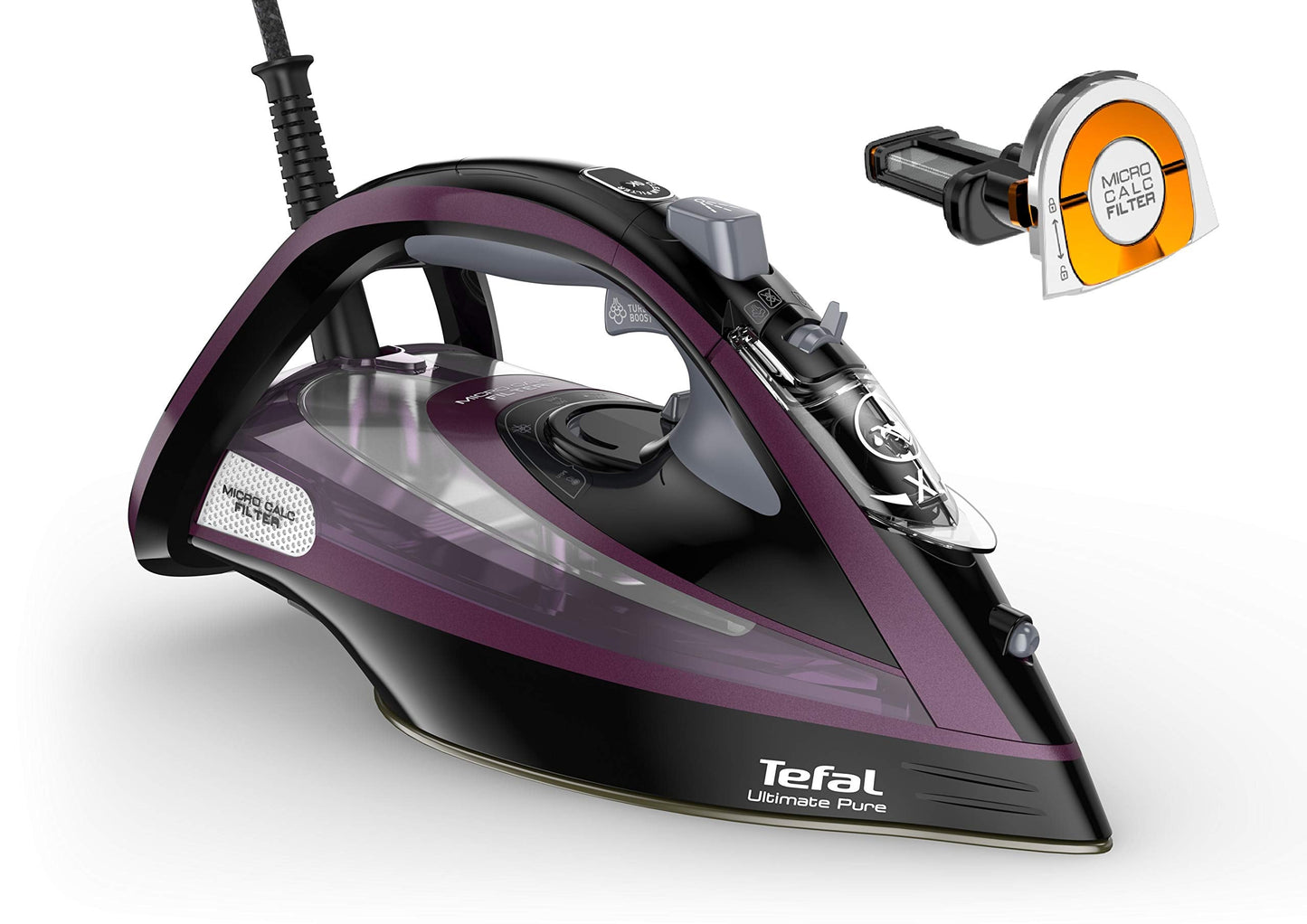 Tefal Ultimate Pure Steam Iron, 240 g/min Steam Boost, 55 g/min Continuous Steam, 350 ml Water Tank, 3000W Power, Non-Stick Durilium Soleplate, Anti