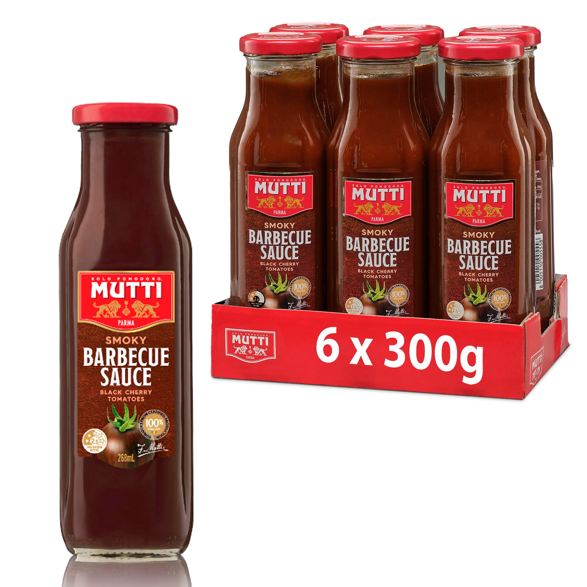 Mutti BBQ Sauce with Cherry Tomatoes 300g (Pack of 6)