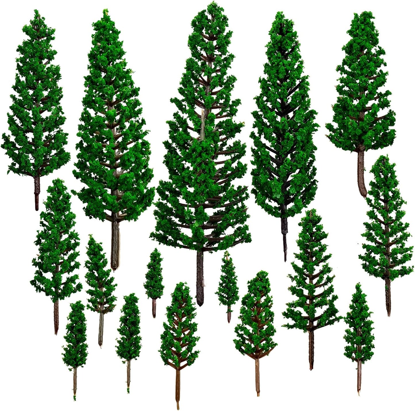 16pcs Model Trees Mixed, (Natural Green) New but some green cover came off the branches, no original packaging