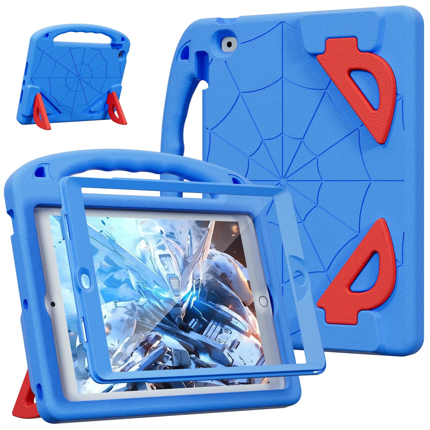 LKOOZO Kids Case for iPad 9th/8th/7th Generation (iPad 10.2 inch 2021/2020/2019), Shockproof Cover with Screen Protector (Blue)