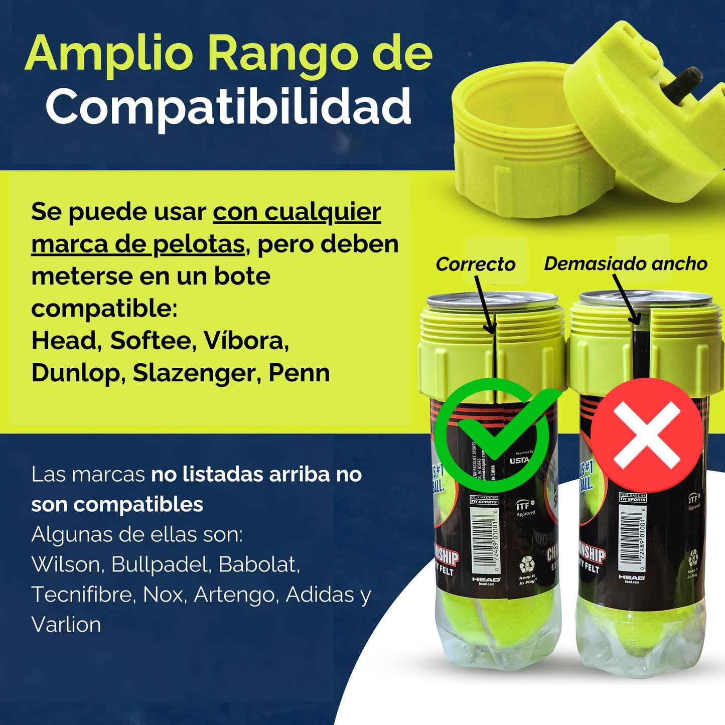BALL RESCUER: Tennis/Padel Ball Life Extender  Converts Plastic Tennis/Padel Ball Containers to a 30 psi Ball Pressurizer  Needs a Bicycle Pump to
