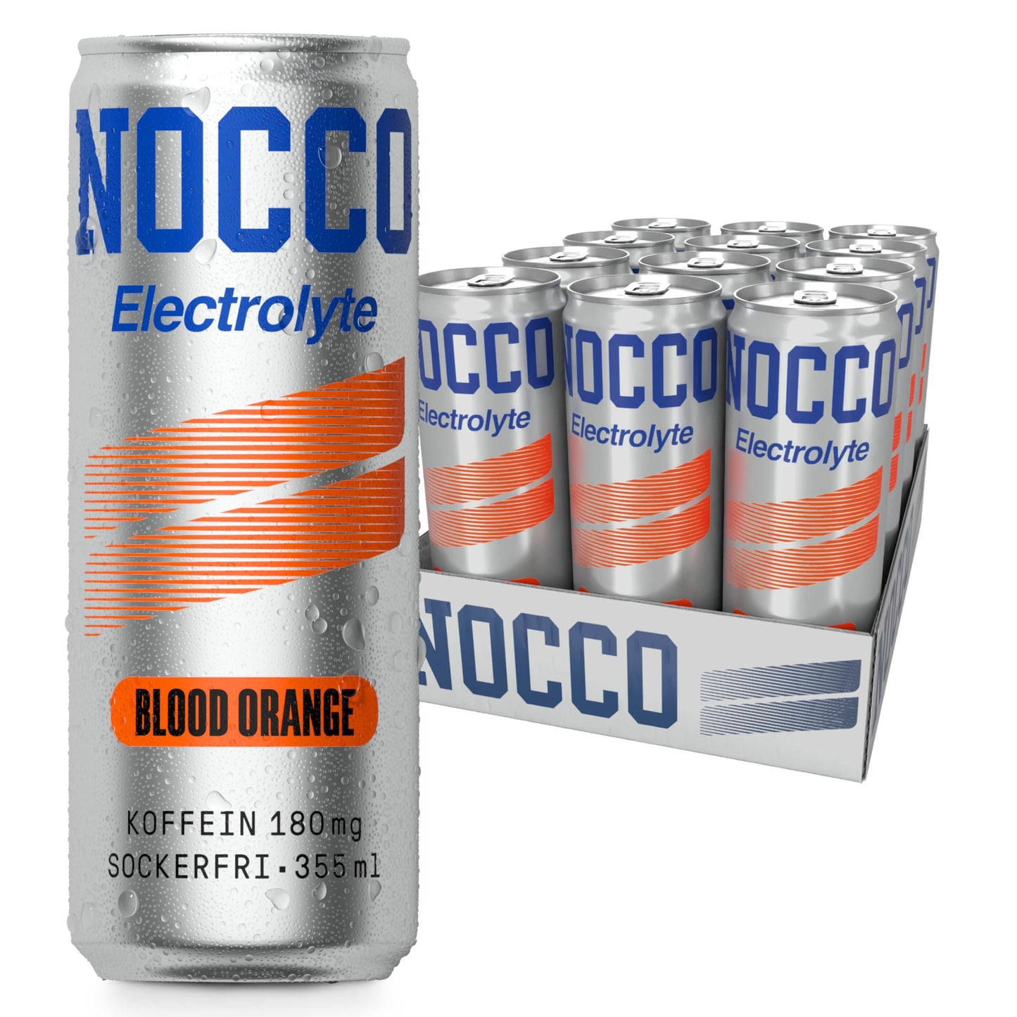 NOCCO Electrolyte Sugar Free Energy Drink ? 180mg Caffeine with Magnesium, Potassium & B Vitamins ? Supports Muscle Function & Boosts Focus ? 12 x
