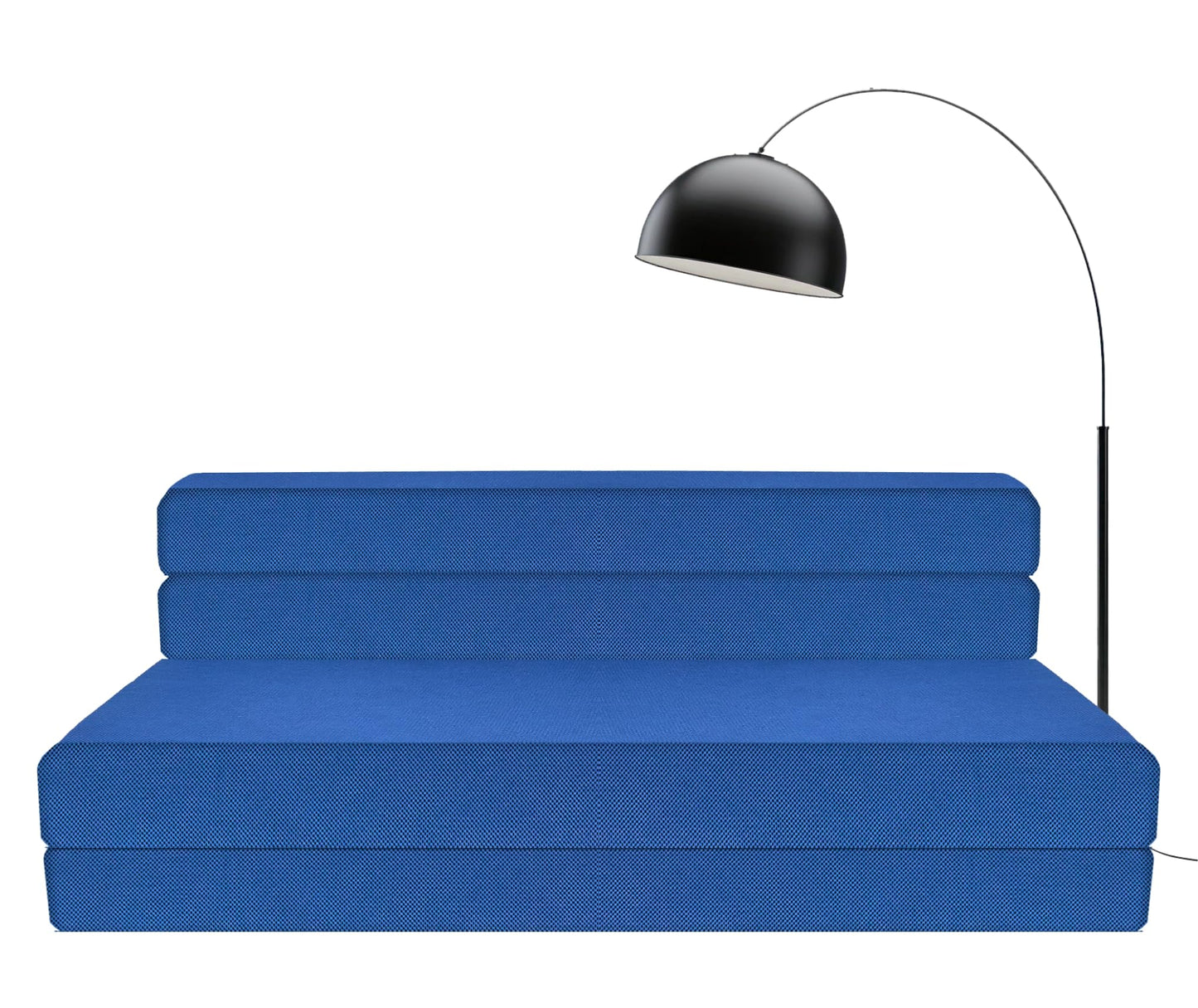 SAPPHIRE Tri-Fold Foam Mattress - The Perfect 12cm Futon Z Bed & Sofa chair for Guests and More! (Double Navy)