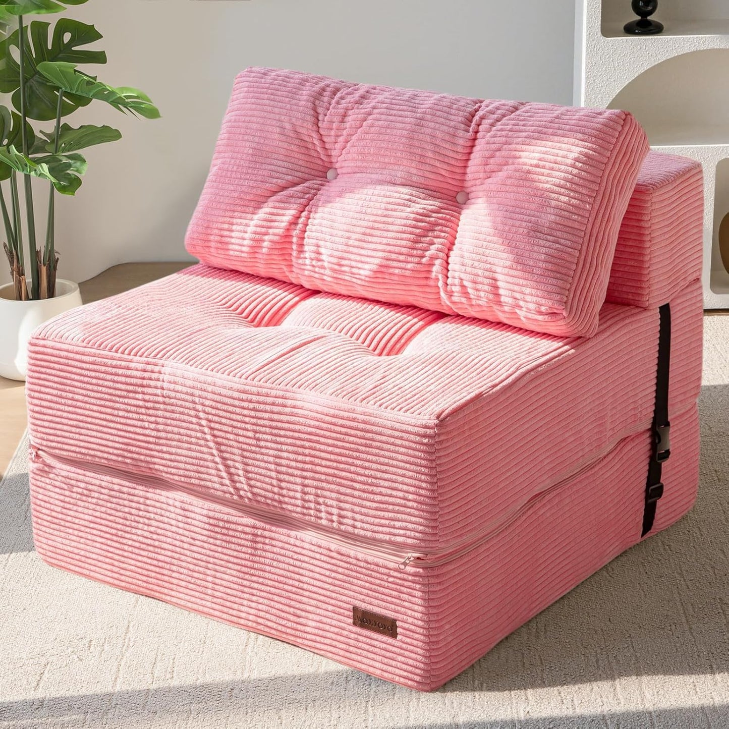 MAXYOYO Folding Sofa Bed, Convertible Sofa Bed with High-Density Support Foam, Portable 4 in 1 Fold Out Chair to Floor Lounger
