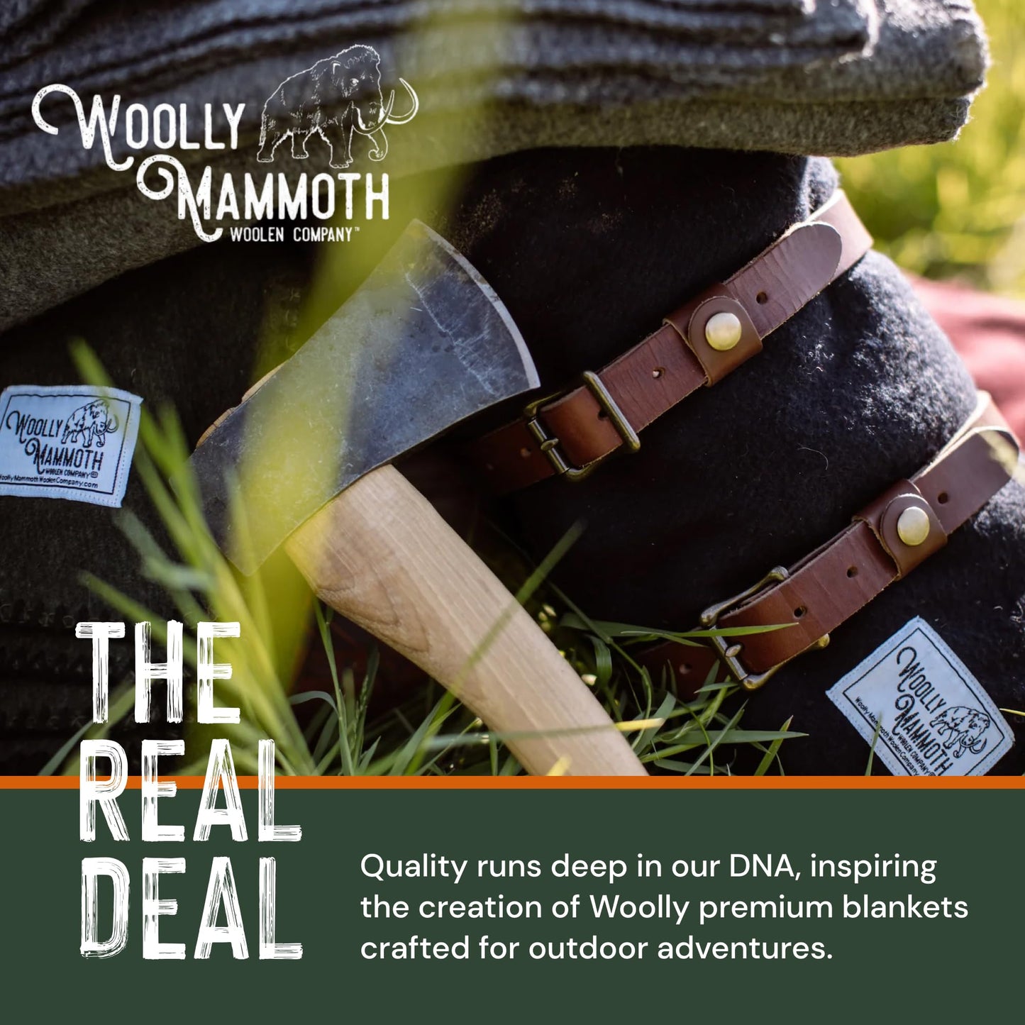 topuhair Woolly Mammoth Woolen Company Explorer Collection Wool Blanket 66" x 90" Navy Blue