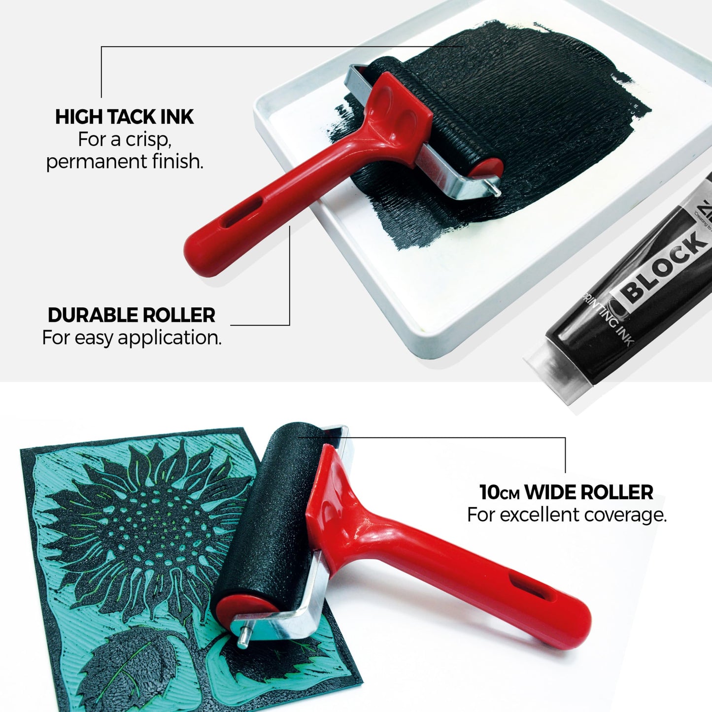 Complete Lino Cutting & Printing Set (30-Pieces)  by Zieler - Ideal for Projects Such as Greeting Cards, Stamps & Much More. Includes Starter