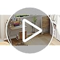GreenForest Foldable Desk No Assembly Required,Small Desk with Monitor Shelf,Computer Desk for Small Space,Oak
