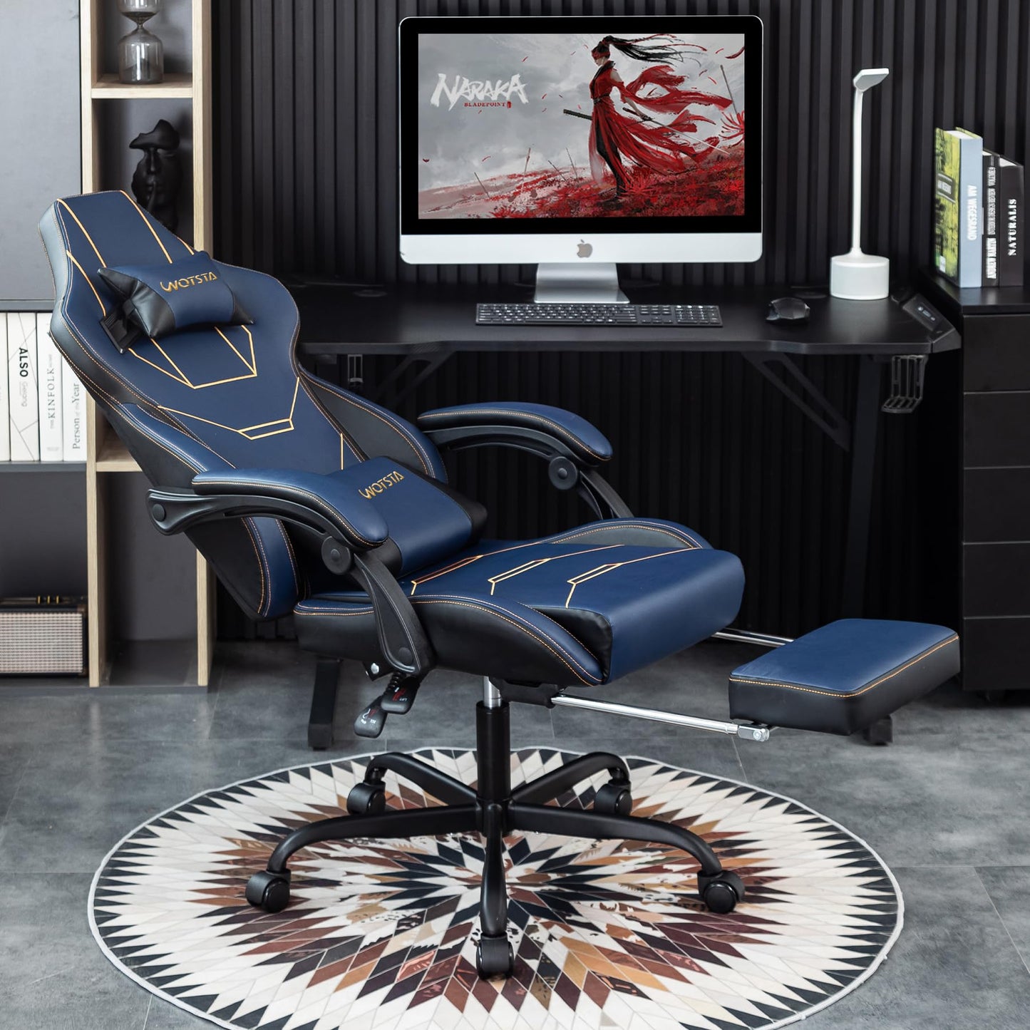 WOTSTA Gaming Chair, Ergonomic Gaming Chair, Computer Chair with Headrest and Lumbar, Racing Computer Chairs, Height Adjustable Rotating PC Chairs