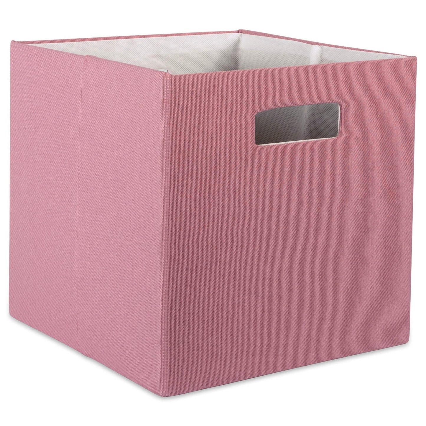 DII Hard Sided Collapsible Fabric Storage Container for Nursery, Offices, & Home Organization, (13x13x13") - Solid Rose