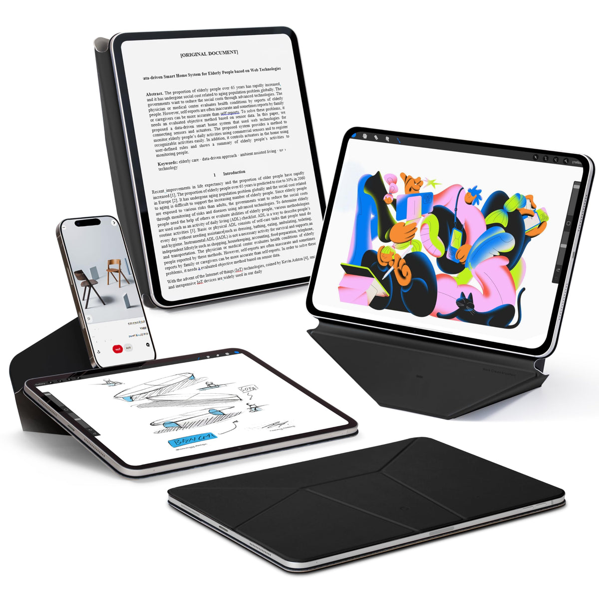 MOFT Dynamic Folio Case for iPad Mini 7 (A17 Pro 2024)/Mini 6 2021, 8.3 Inch,Silm Magnetic Stand Case with 20+ Viewing Angles, Auto Wake/Sleep, Ultra
