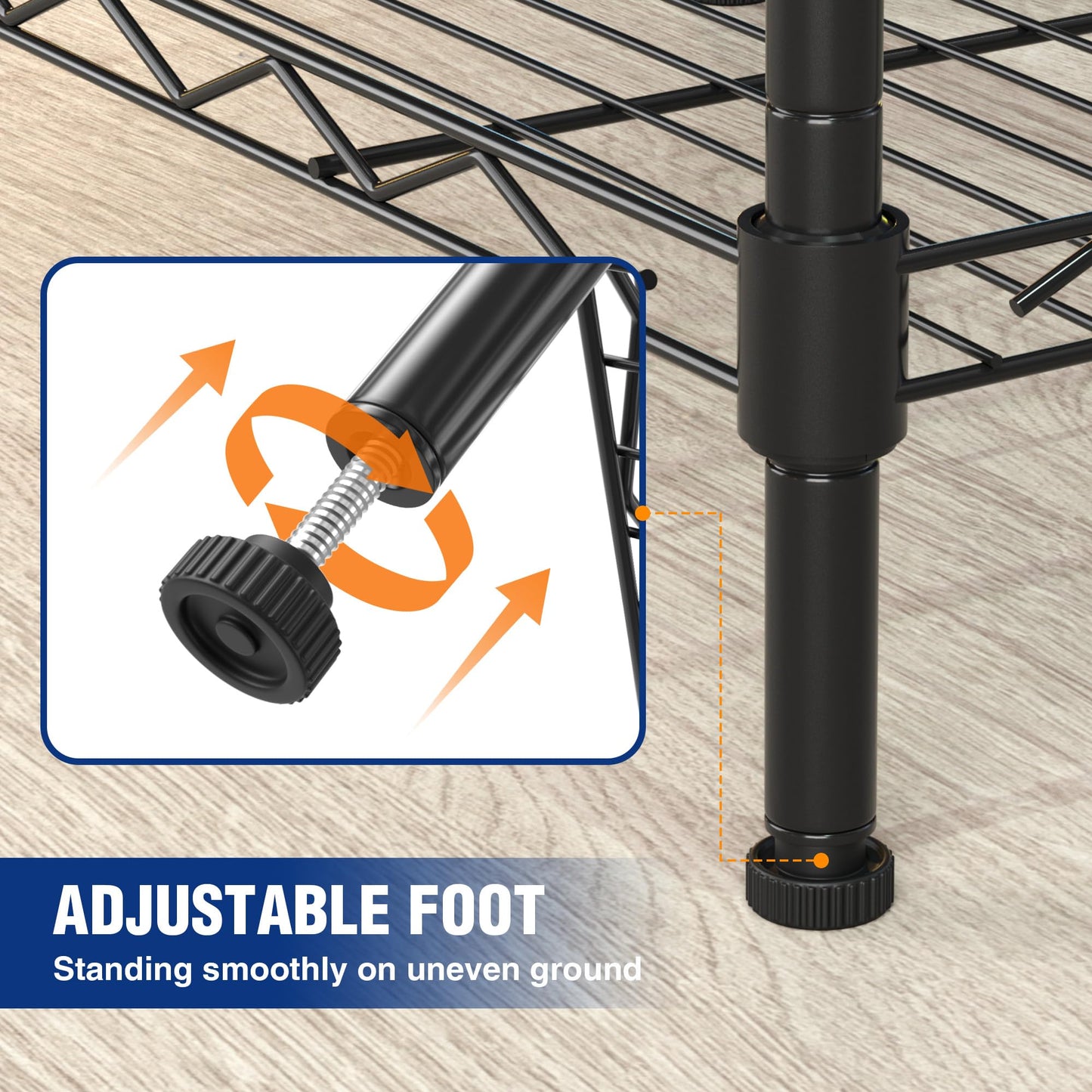 WORKPRO 5-Tier Shelving Unit | Height Adjustable Metal Shelving Unit with Leveling Feet | Shelving Units for Storage - 250KG Max-Weight | For Kitchen