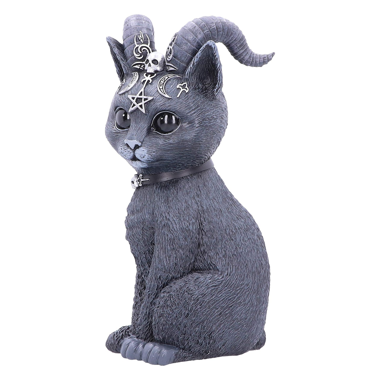 Nemesis Now Large Pawzuph Horned Occult Cat Figurine, Black, 26.5cm